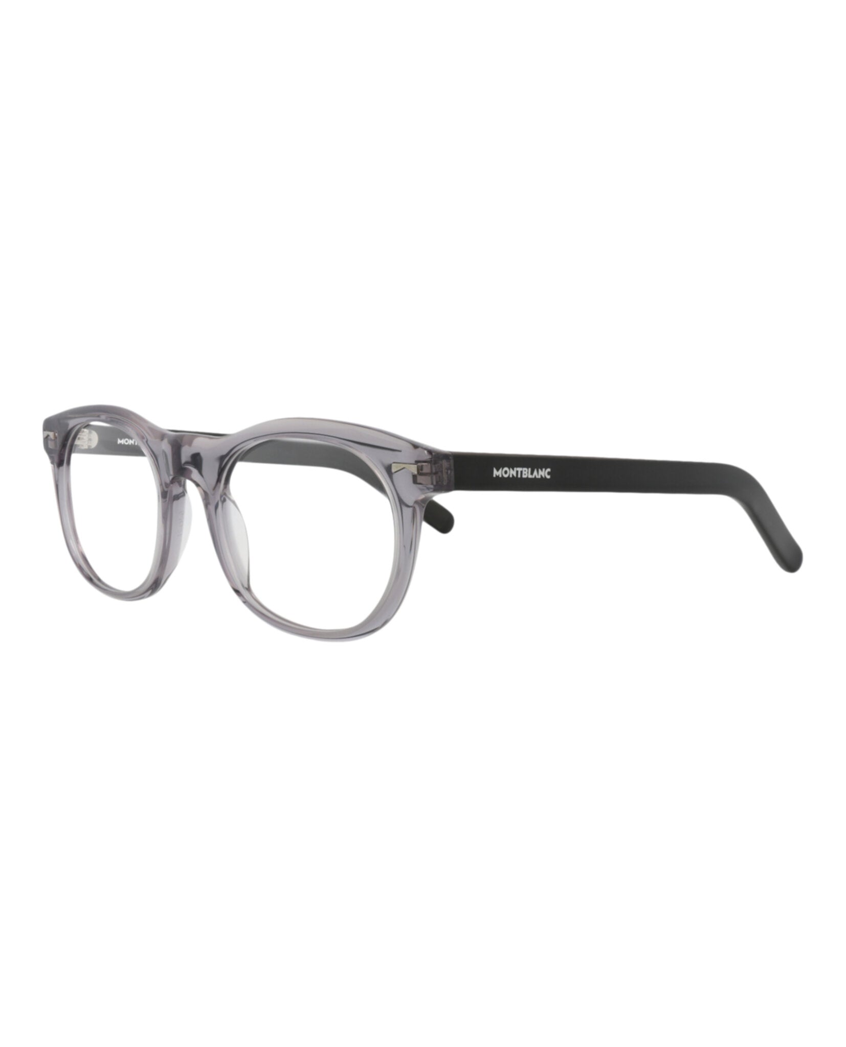 Montblanc Mens Square/Rectangle Grey Black Transparent Fashion Designer Eyewear