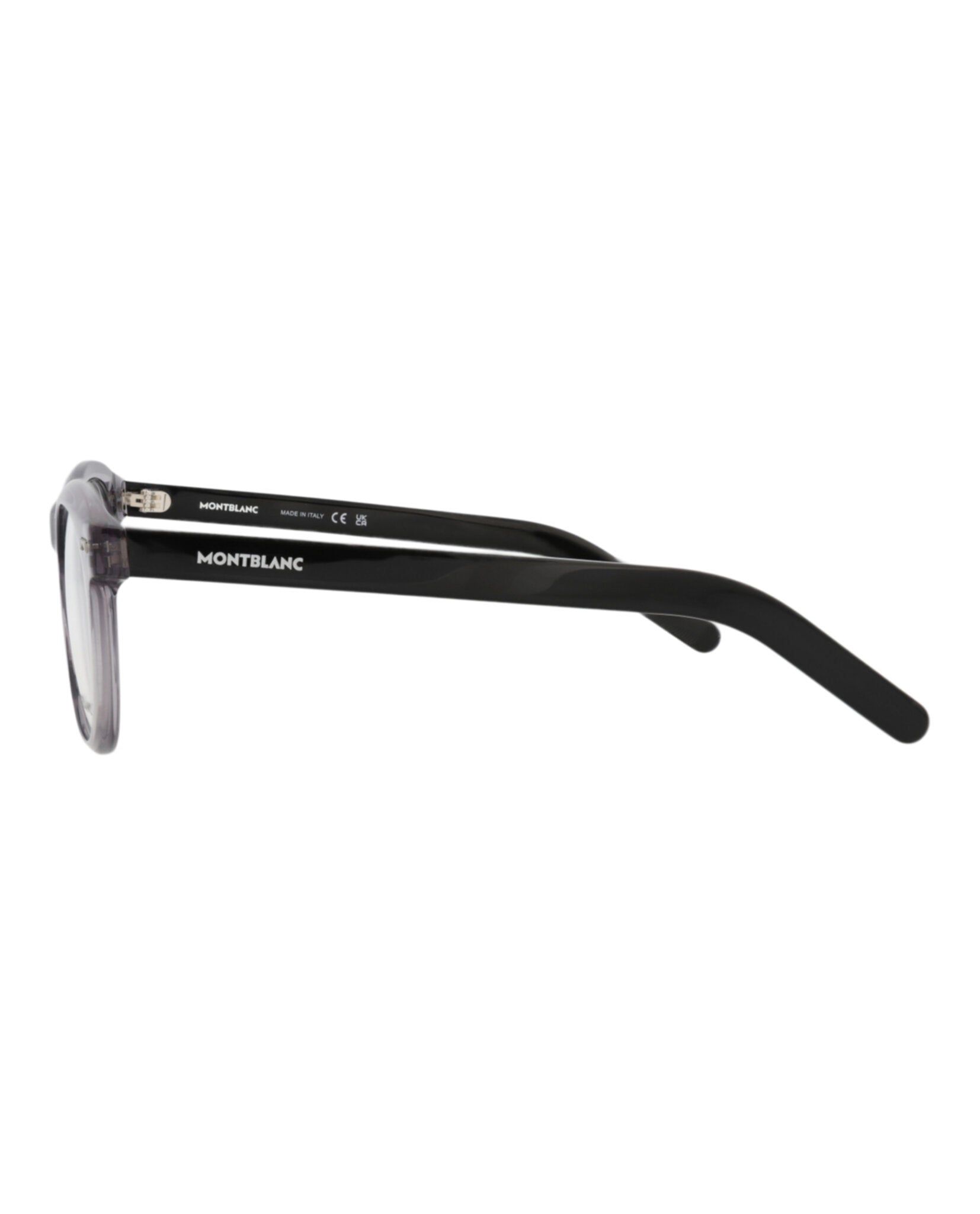 Montblanc Mens Square/Rectangle Grey Black Transparent Fashion Designer Eyewear