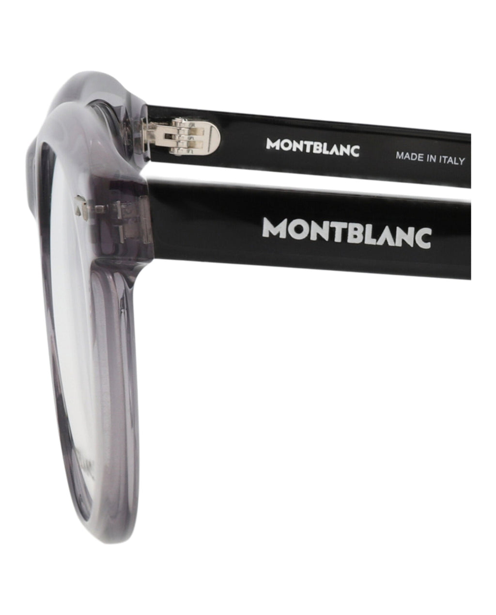 Montblanc Mens Square/Rectangle Grey Black Transparent Fashion Designer Eyewear