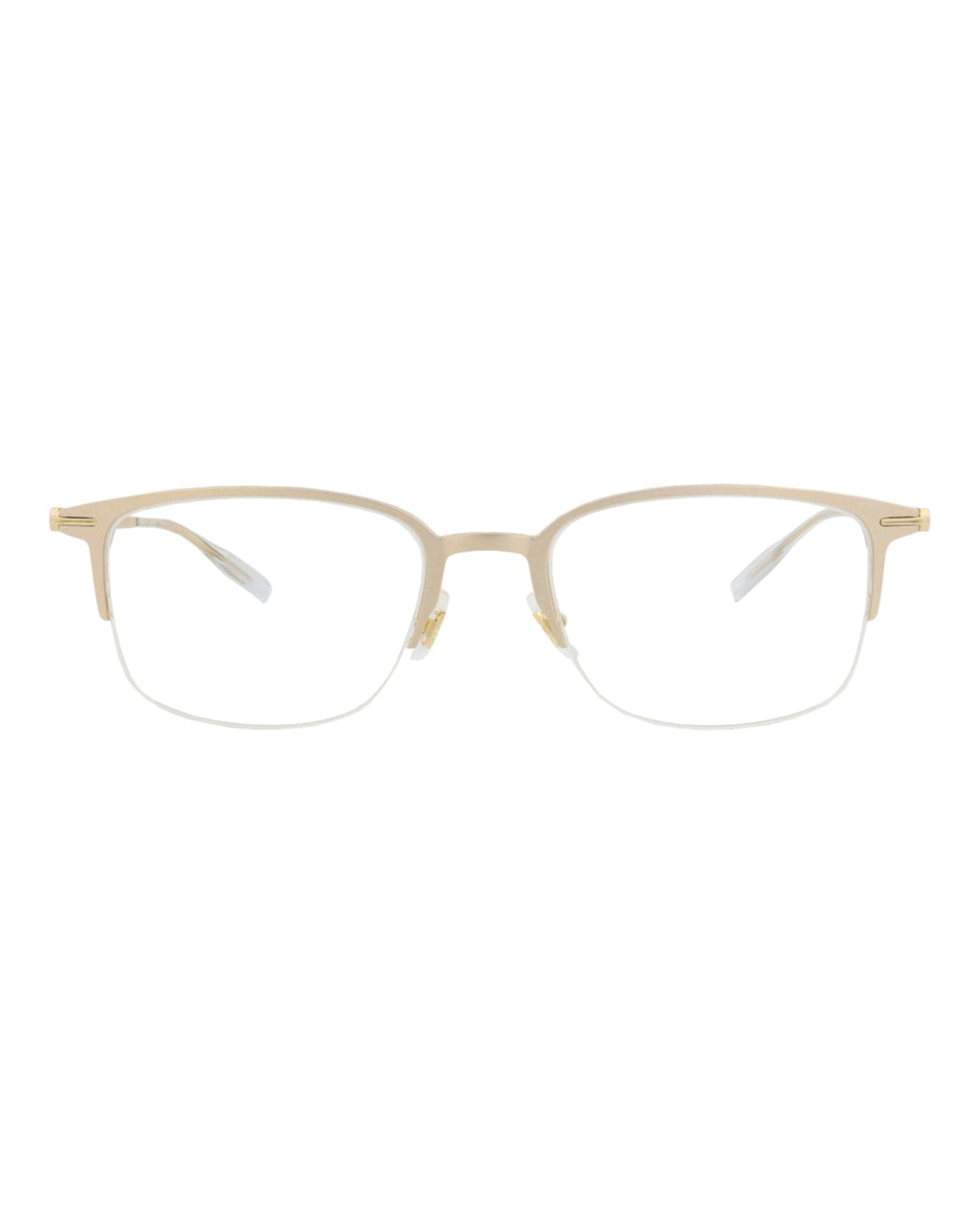 Montblanc Mens Square/Rectangle Gold Gold Transparent Fashion Designer Eyewear