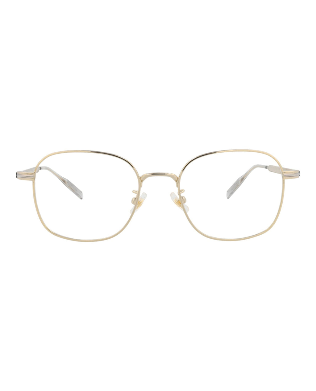 Montblanc Mens Square/Rectangle Gold Gold Transparent Fashion Designer Eyewear