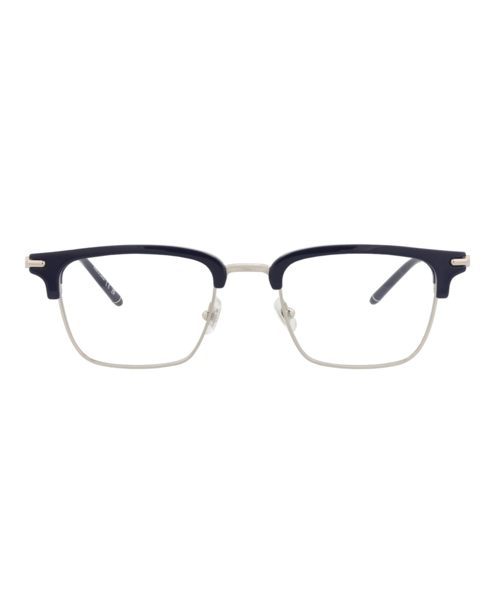 Montblanc Mens Square/Rectangle Blue Blue Transparent Fashion Designer Eyewear