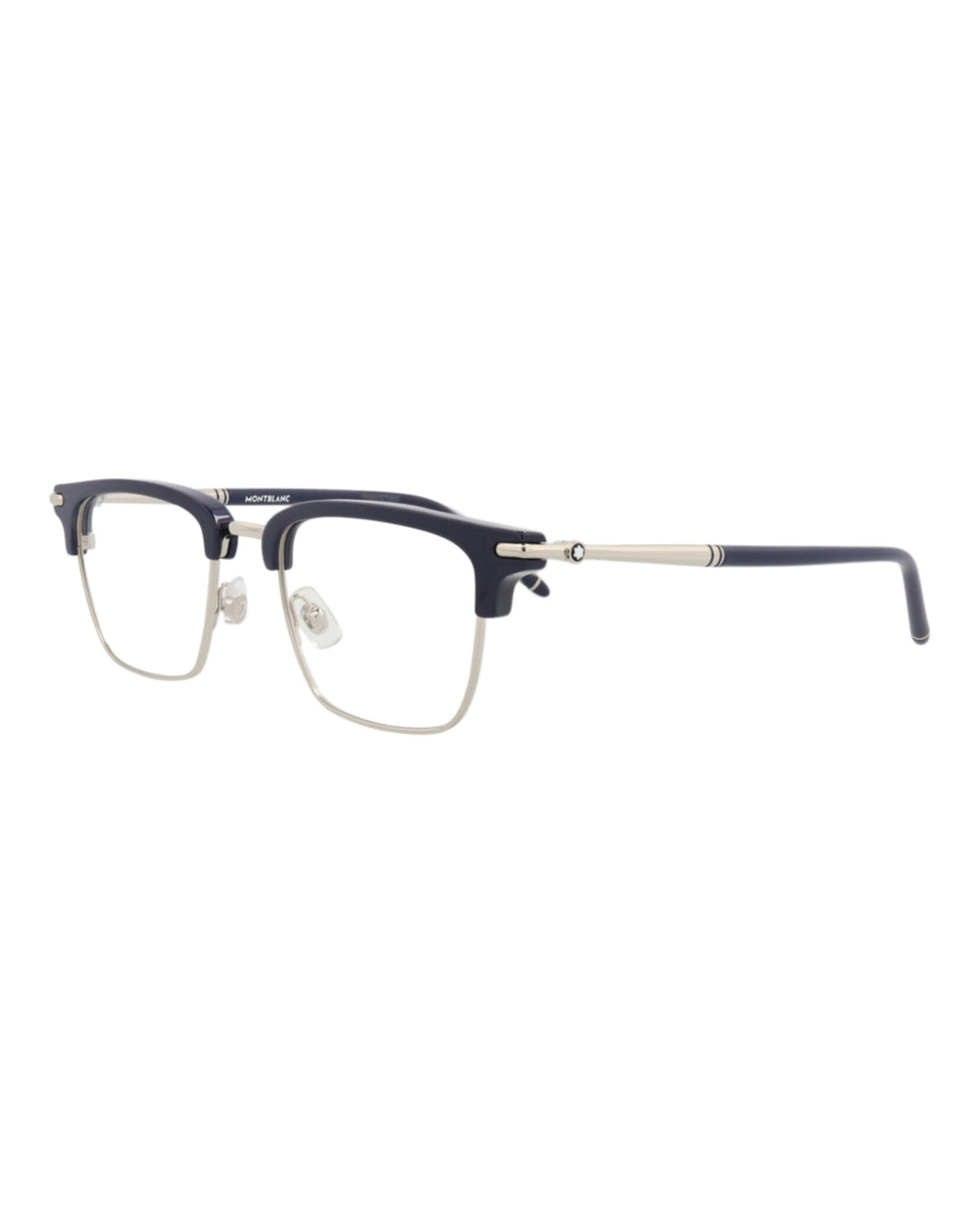 Montblanc Mens Square/Rectangle Blue Blue Transparent Fashion Designer Eyewear