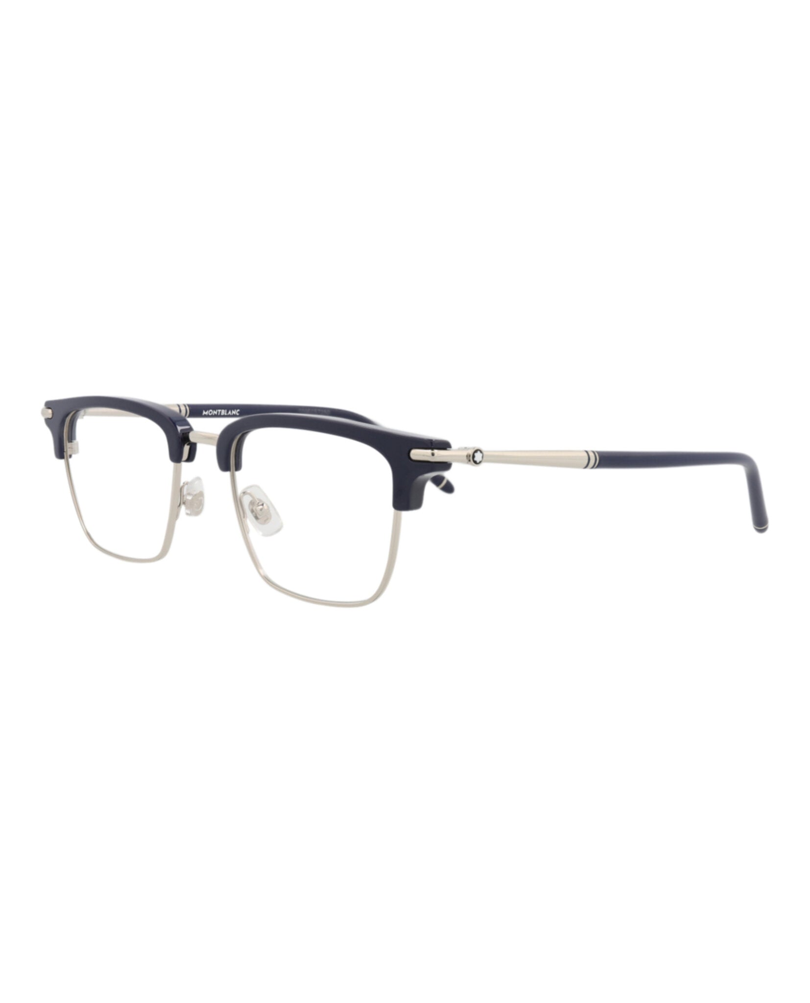 Montblanc Mens Square/Rectangle Blue Blue Transparent Fashion Designer Eyewear