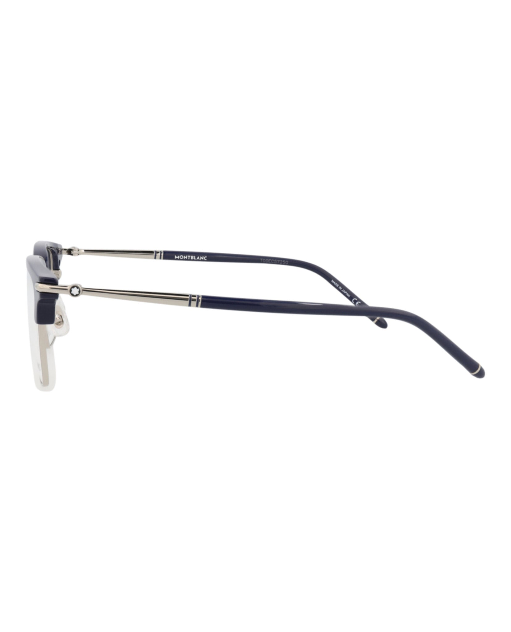 Montblanc Mens Square/Rectangle Blue Blue Transparent Fashion Designer Eyewear