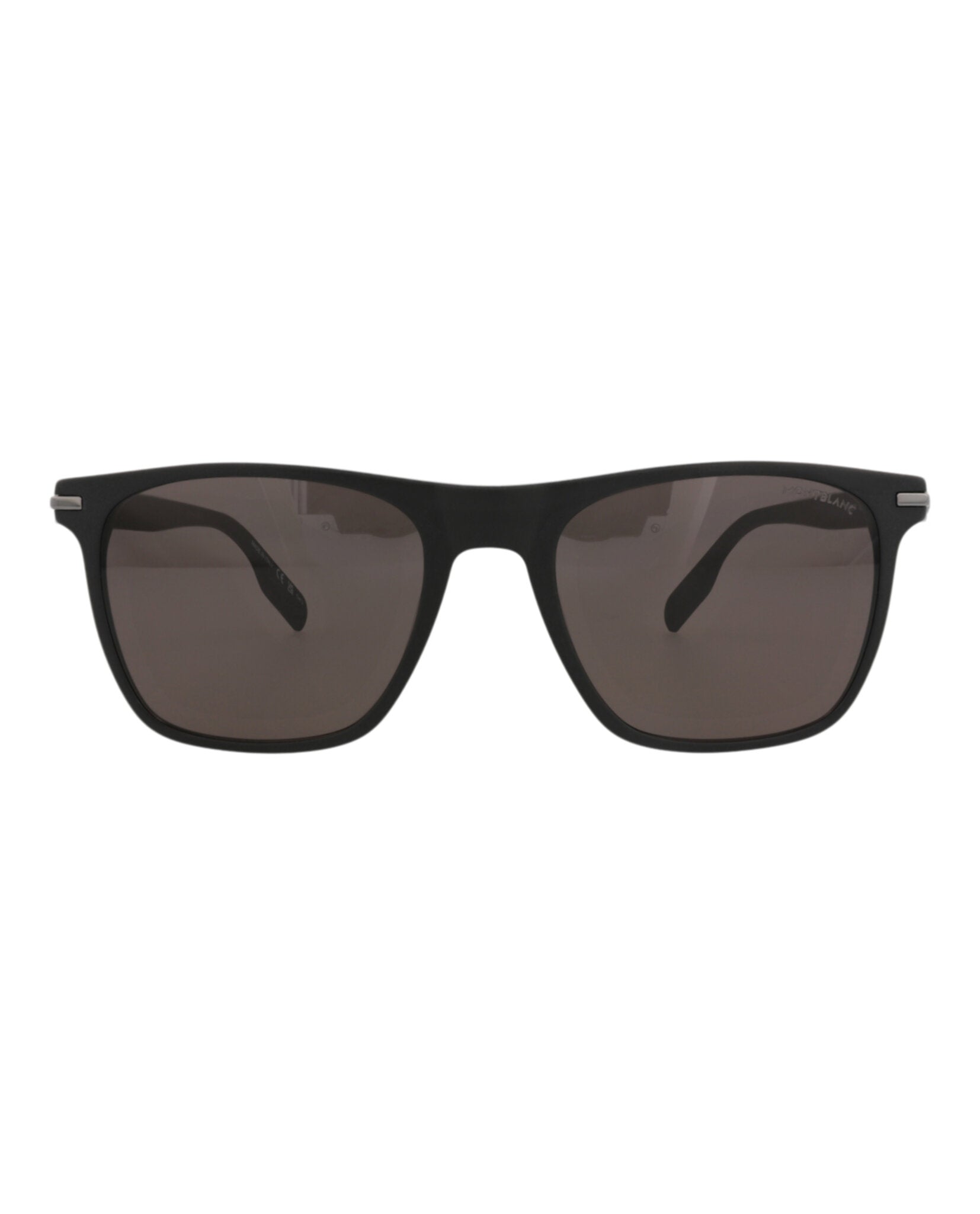 Montblanc Mens Square/Rectangle Black Black Grey Fashion Designer Eyewear