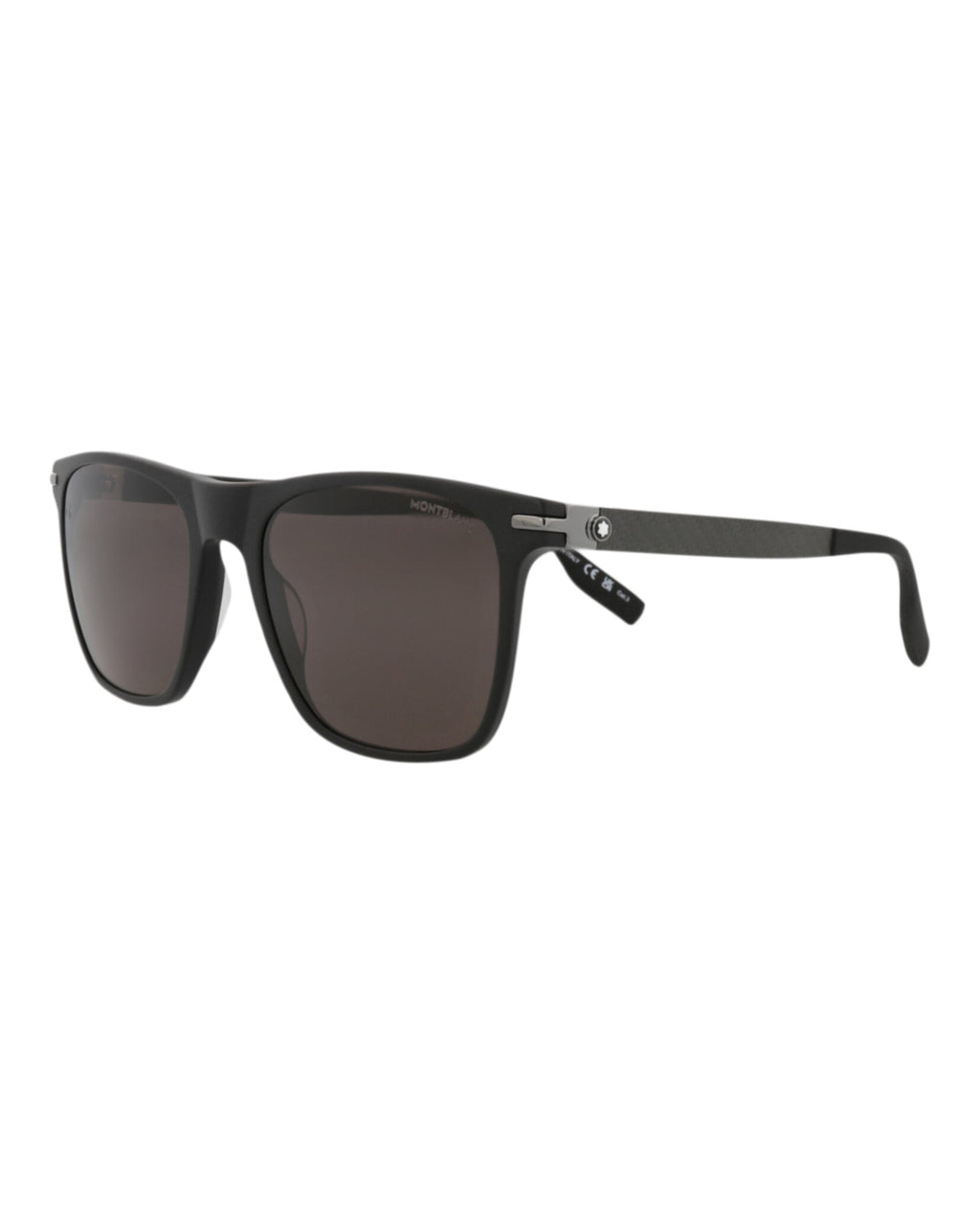 Montblanc Mens Square/Rectangle Black Black Grey Fashion Designer Eyewear