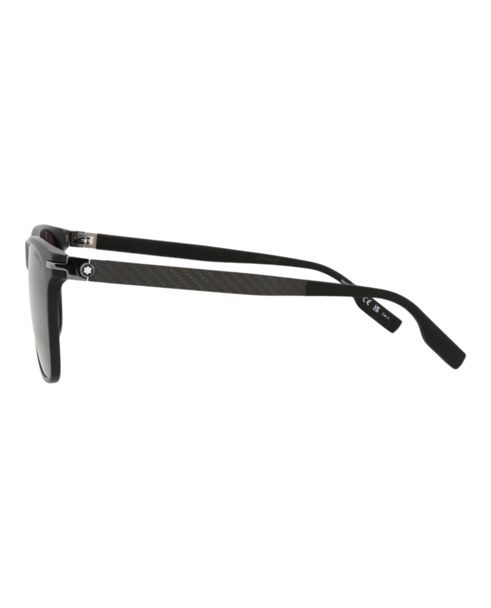 Montblanc Mens Square/Rectangle Black Black Grey Fashion Designer Eyewear