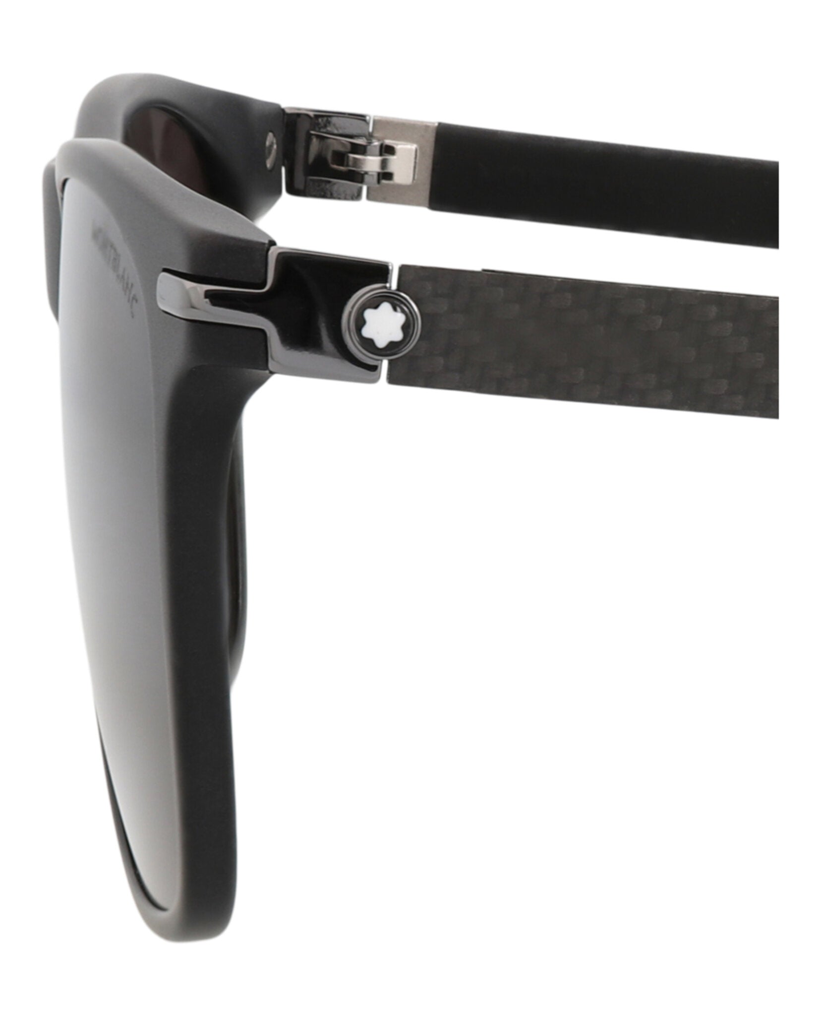 Montblanc Mens Square/Rectangle Black Black Grey Fashion Designer Eyewear