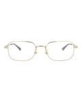 Montblanc Mens Square/Rectangle Gold Gold Transparent Fashion Designer Eyewear