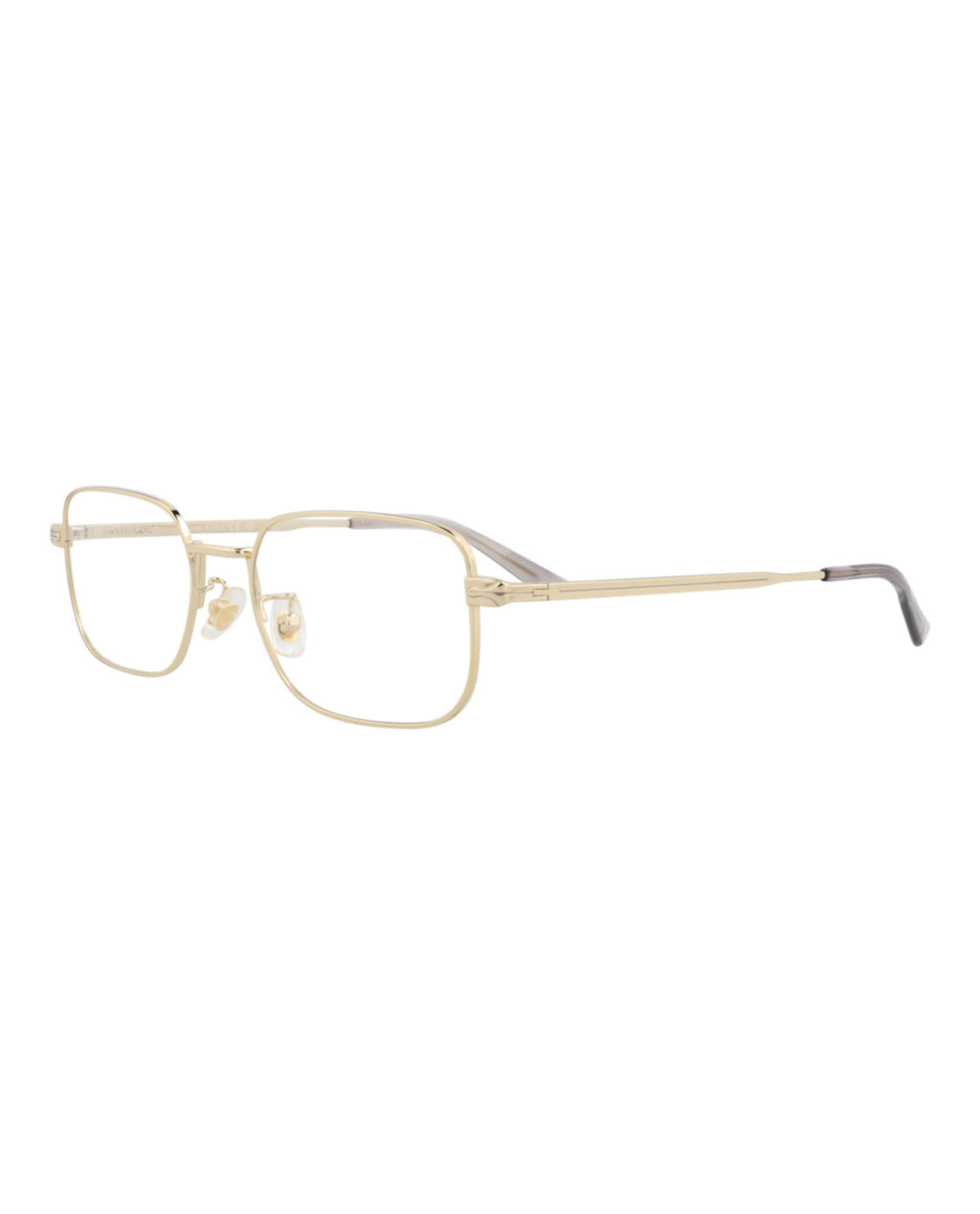 Montblanc Mens Square/Rectangle Gold Gold Transparent Fashion Designer Eyewear