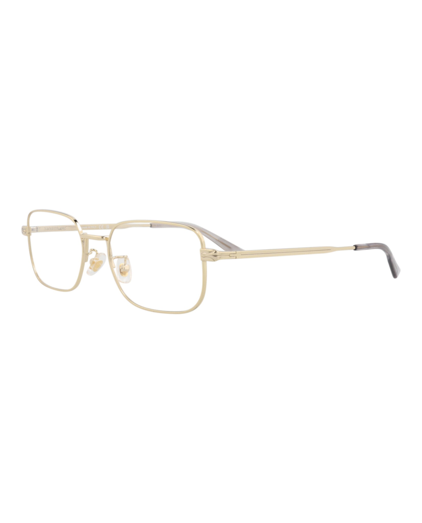 Montblanc Mens Square/Rectangle Gold Gold Transparent Fashion Designer Eyewear