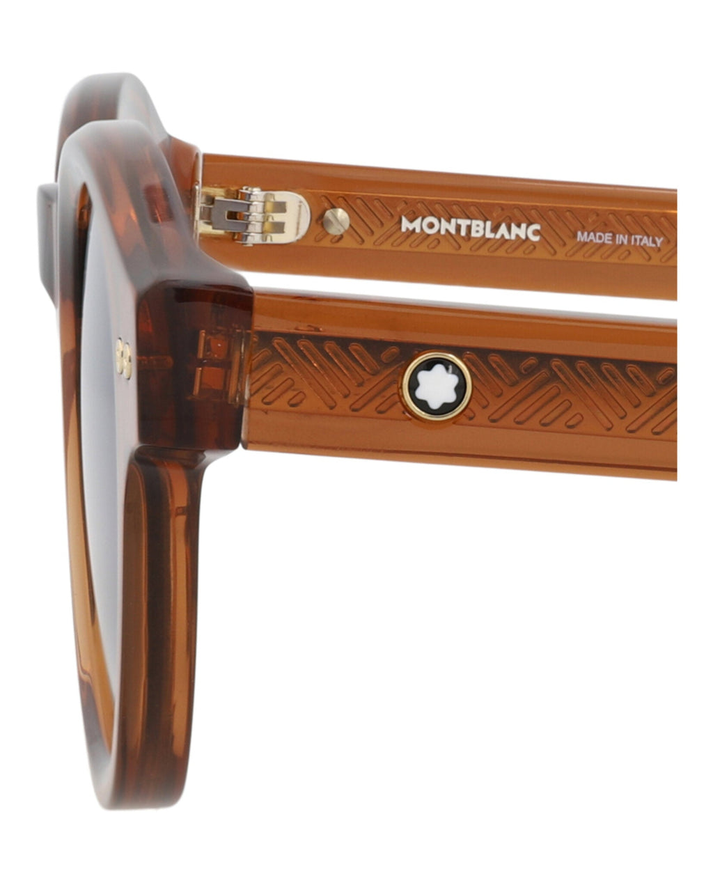 Montblanc Mens Round/Oval Brown Brown Blue Fashion Designer Eyewear