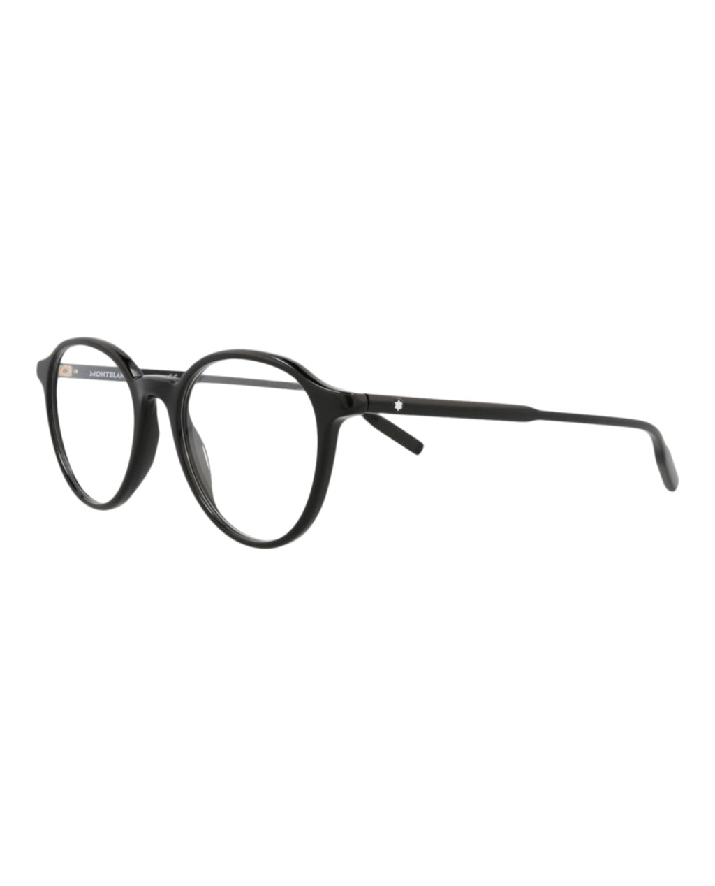Montblanc Mens Round/Oval Black Black Transparent Fashion Designer Eyewear