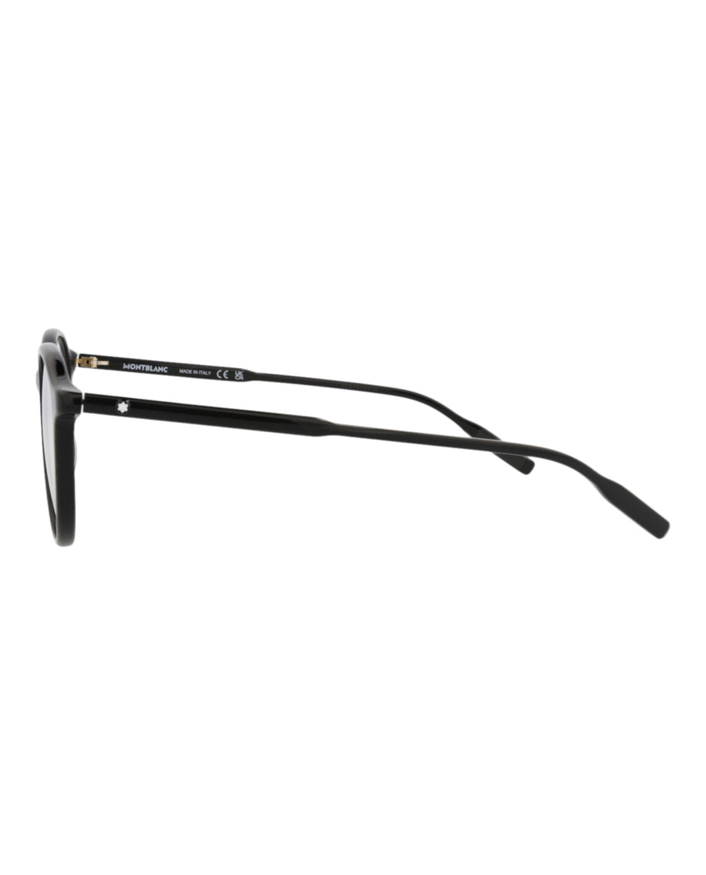 Montblanc Mens Round/Oval Black Black Transparent Fashion Designer Eyewear