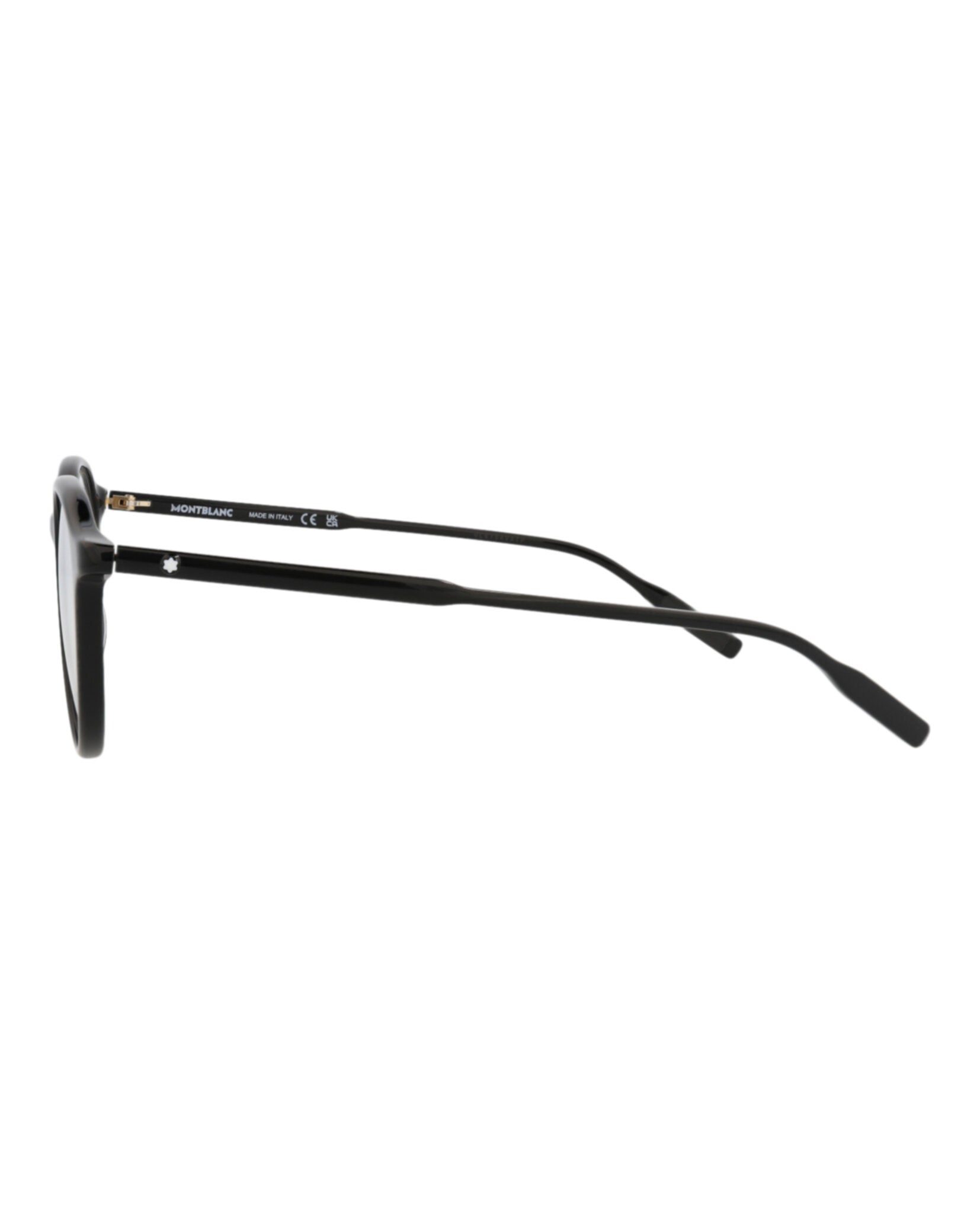 Montblanc Mens Round/Oval Black Black Transparent Fashion Designer Eyewear