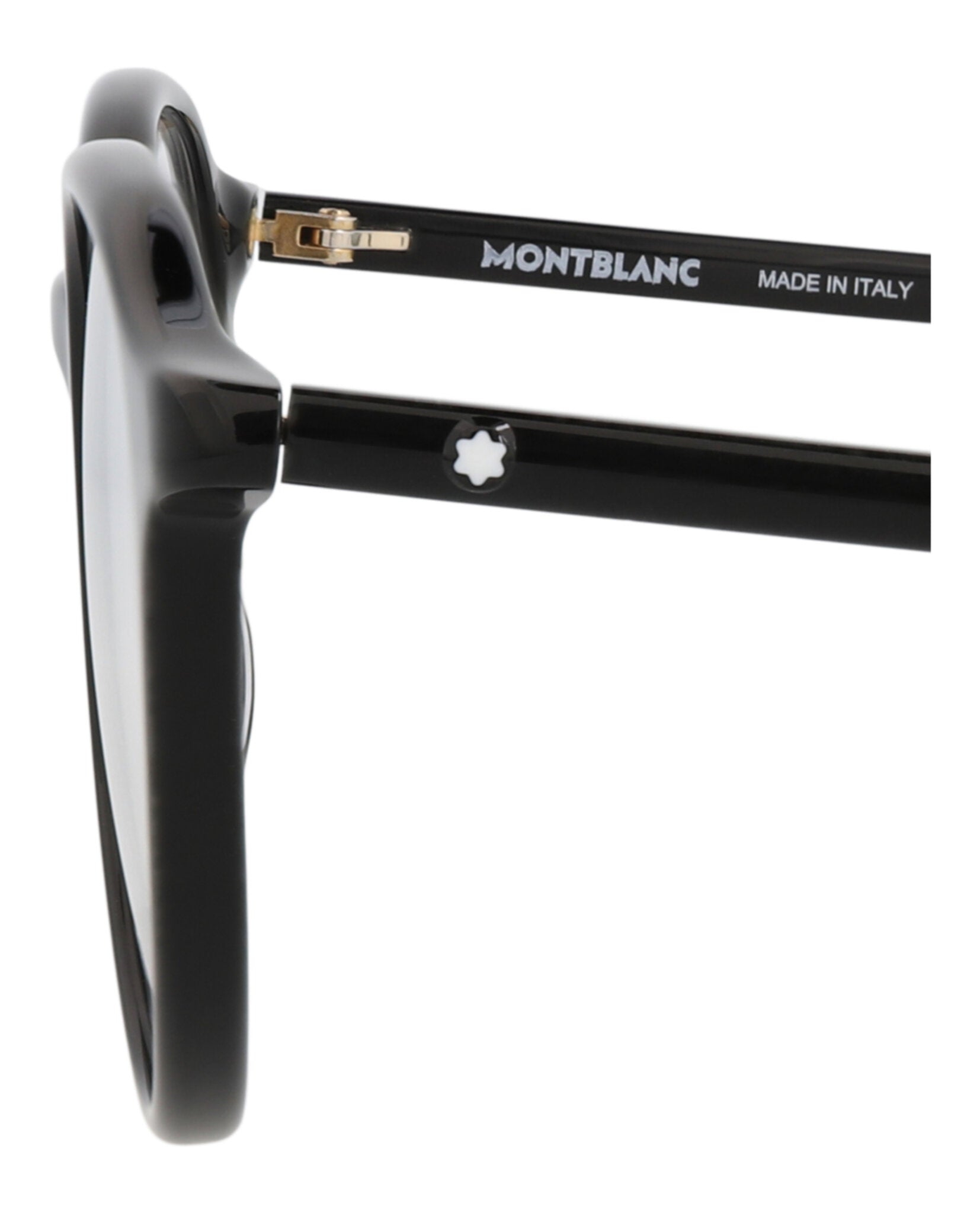 Montblanc Mens Round/Oval Black Black Transparent Fashion Designer Eyewear