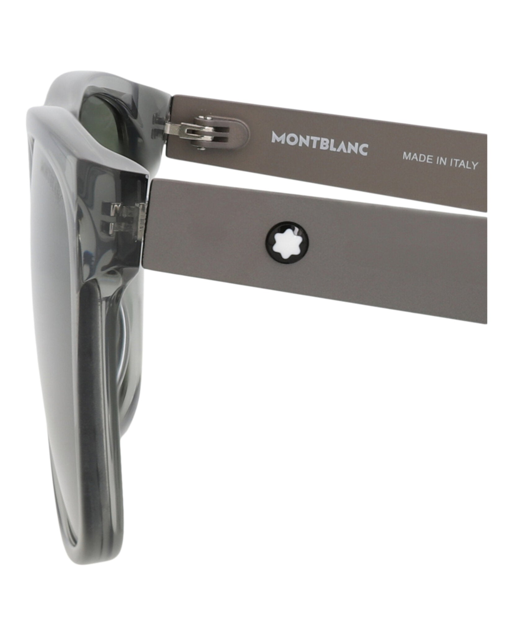 Montblanc Mens Square/Rectangle Grey Ruthenium Green Fashion Designer Eyewear