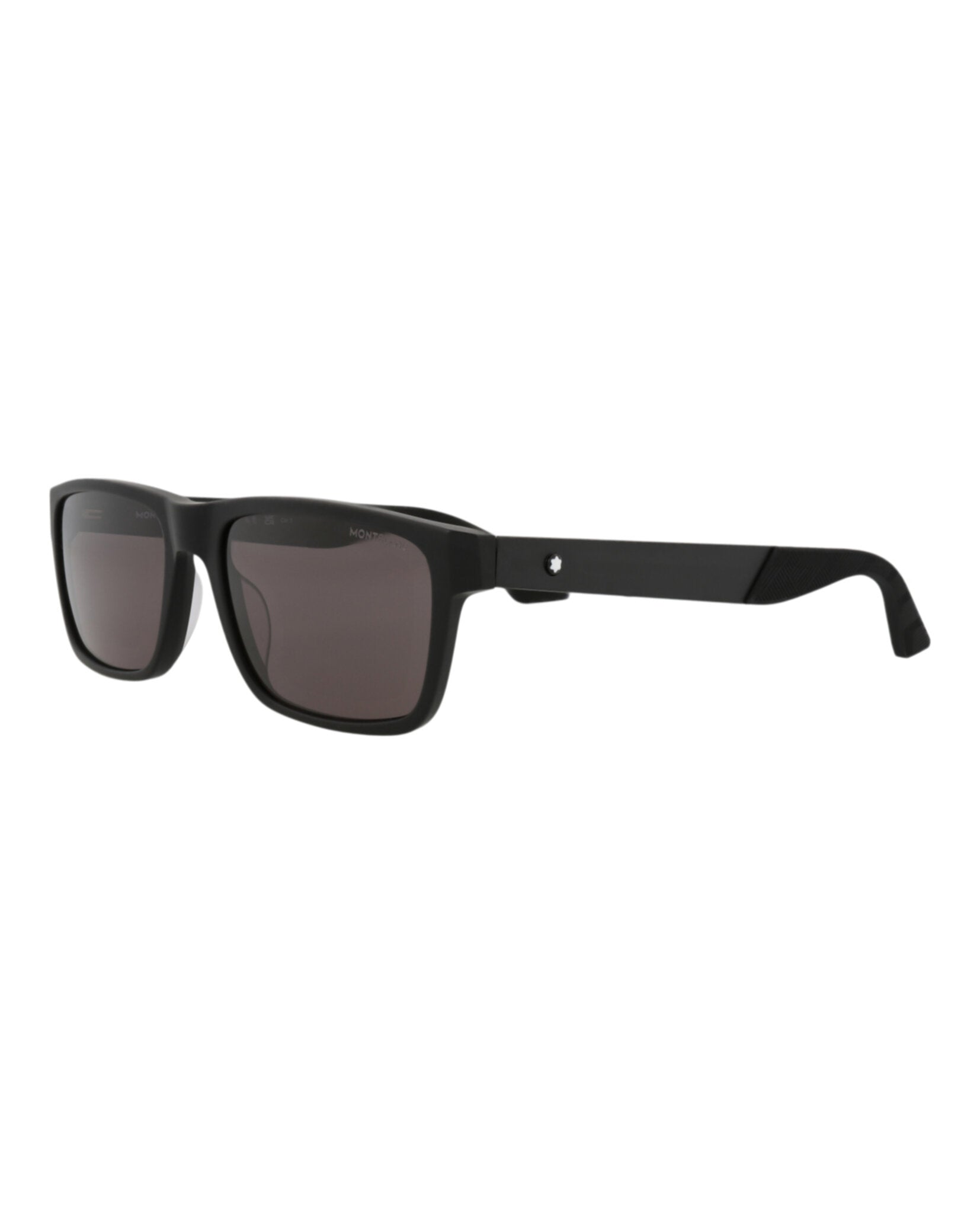 Montblanc Mens Square/Rectangle Black Black Grey Fashion Designer Eyewear