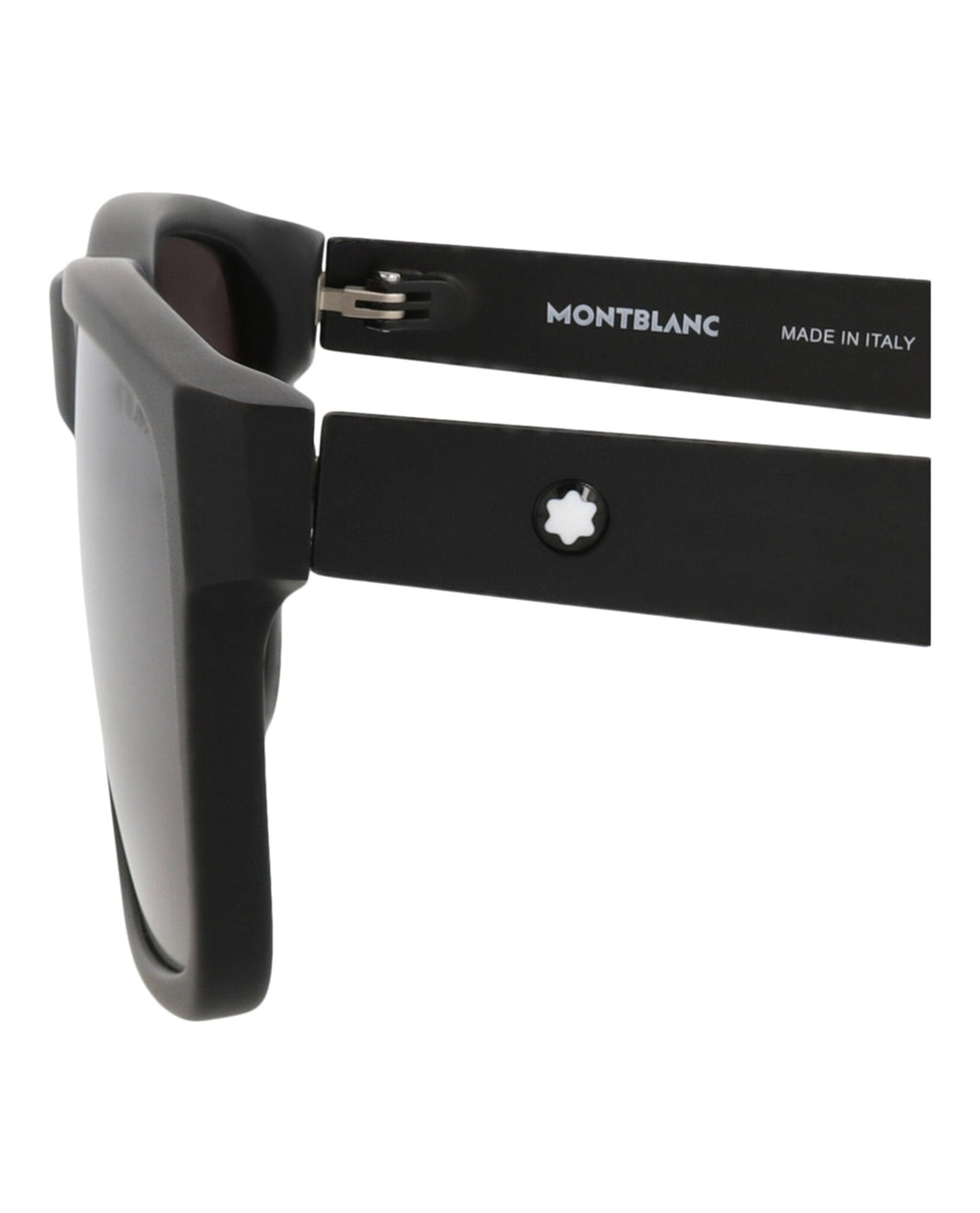 Montblanc Mens Square/Rectangle Black Black Grey Fashion Designer Eyewear