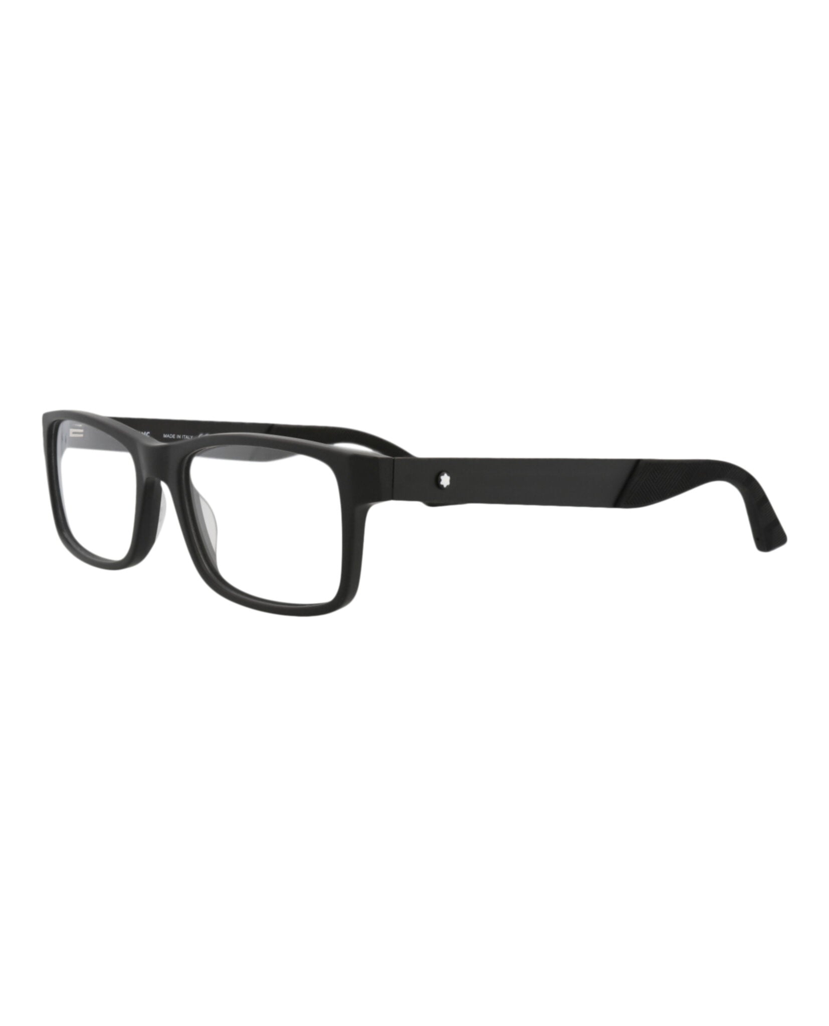 Montblanc Mens Square/Rectangle Black Black Transparent Fashion Designer Eyewear
