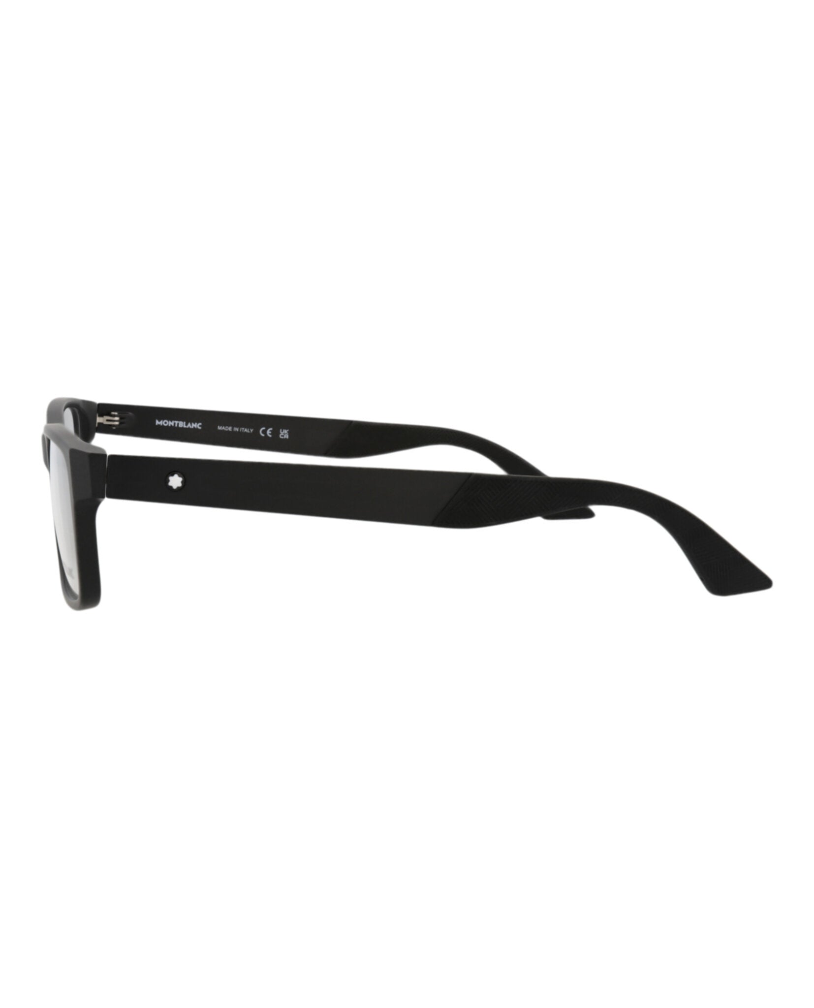 Montblanc Mens Square/Rectangle Black Black Transparent Fashion Designer Eyewear