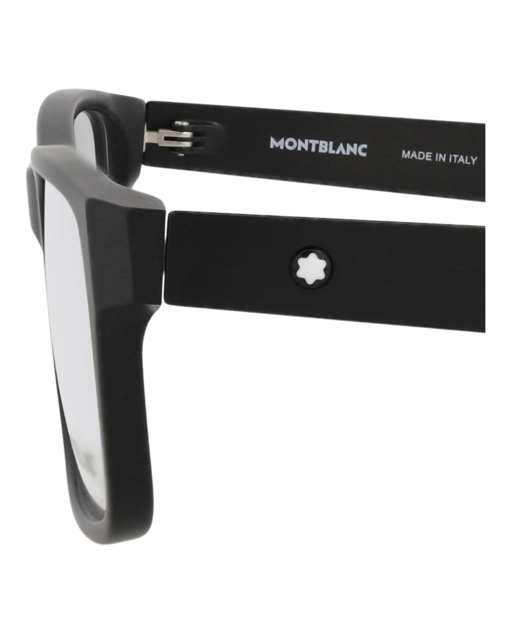 Montblanc Mens Square/Rectangle Black Black Transparent Fashion Designer Eyewear