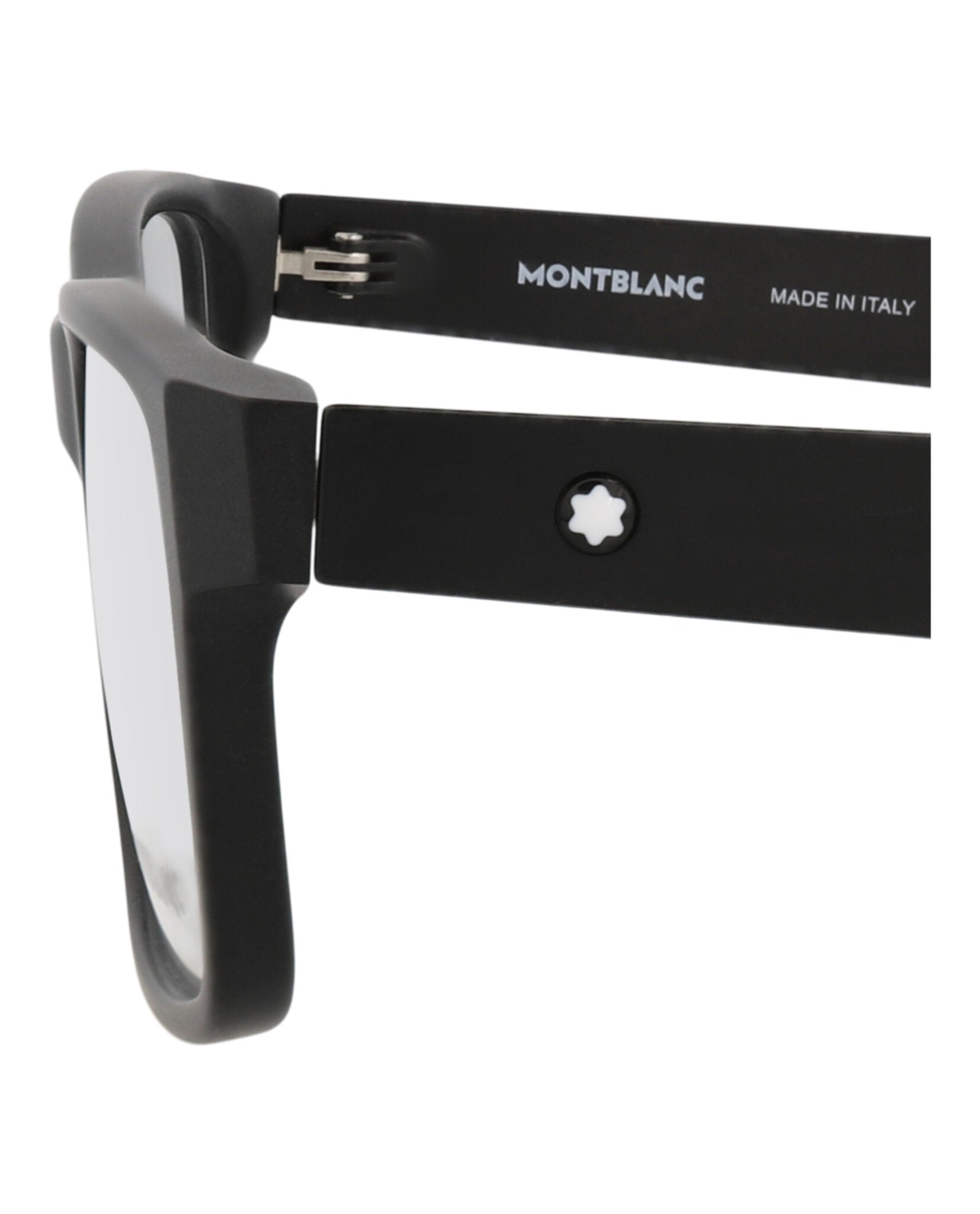 Montblanc Mens Square/Rectangle Black Black Transparent Fashion Designer Eyewear