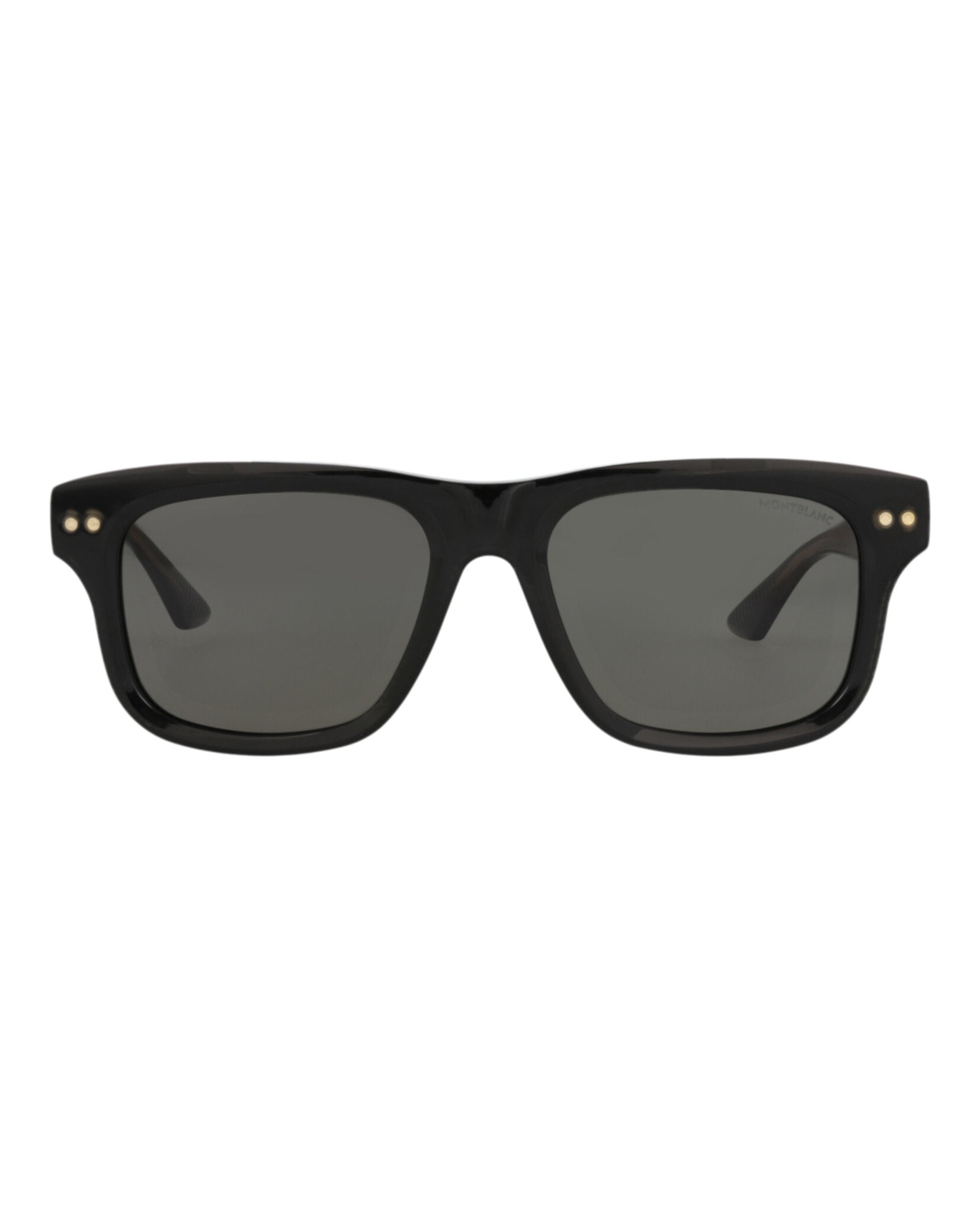 Montblanc Mens Square/Rectangle Black Black Smoke Fashion Designer Eyewear