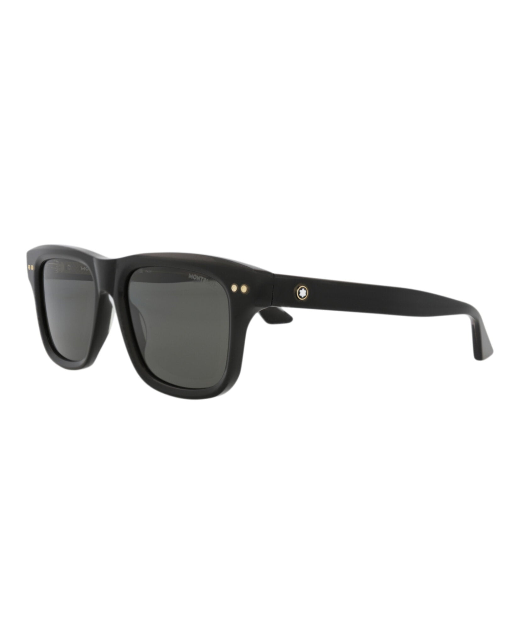 Montblanc Mens Square/Rectangle Black Black Smoke Fashion Designer Eyewear
