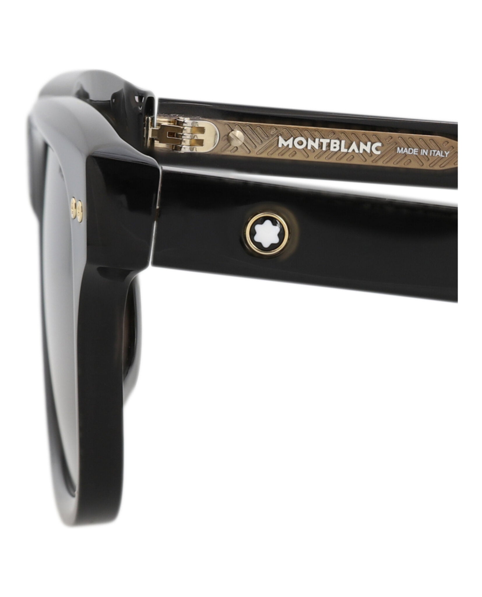 Montblanc Mens Square/Rectangle Black Black Smoke Fashion Designer Eyewear