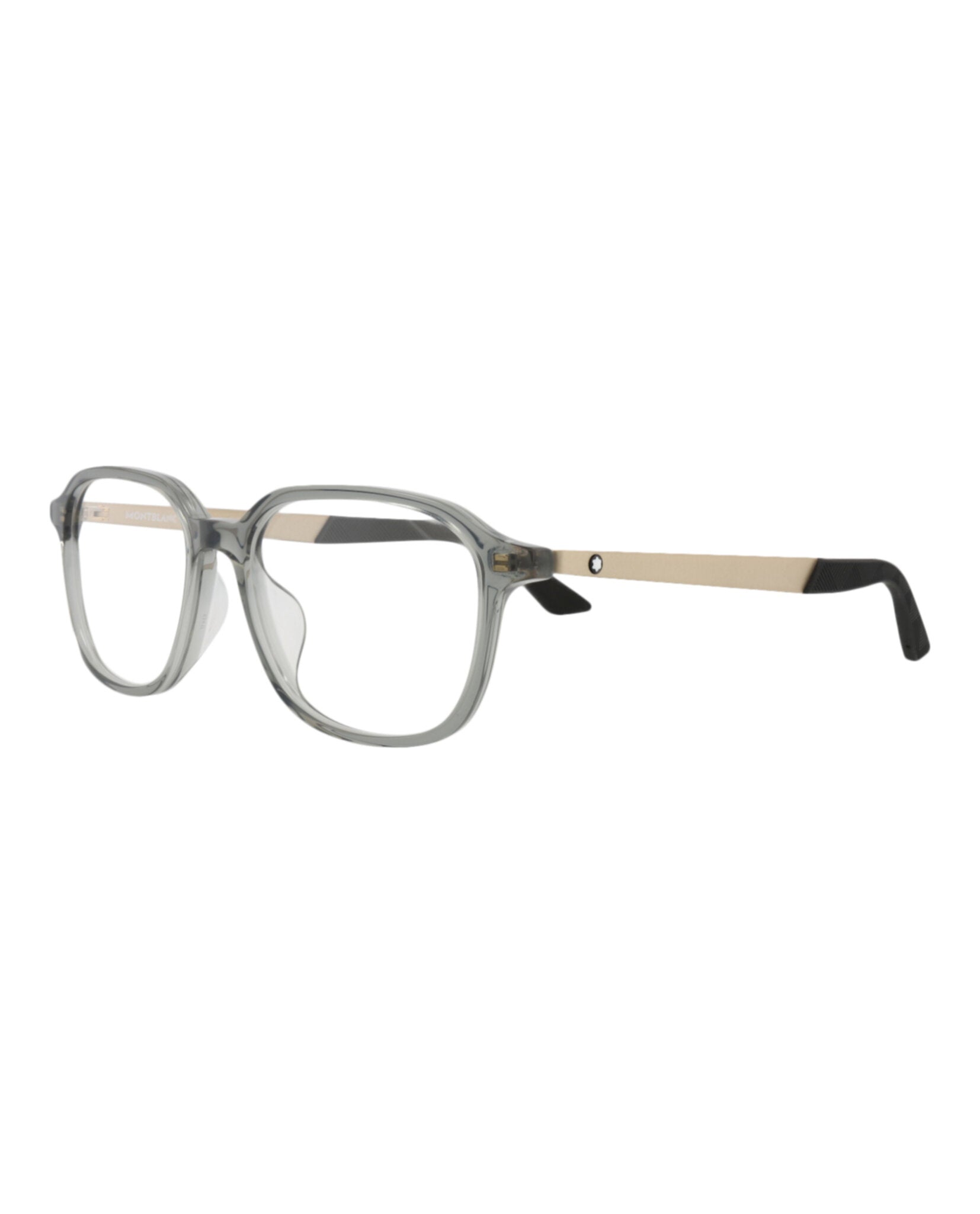 Montblanc Mens Round/Oval Grey Gold Transparent Fashion Designer Eyewear