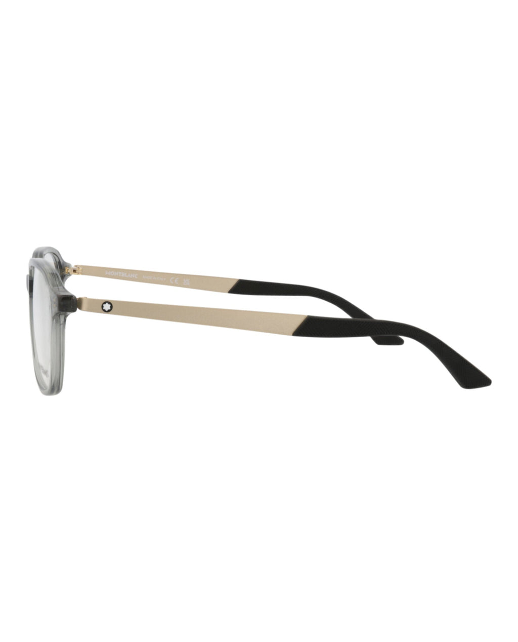 Montblanc Mens Round/Oval Grey Gold Transparent Fashion Designer Eyewear