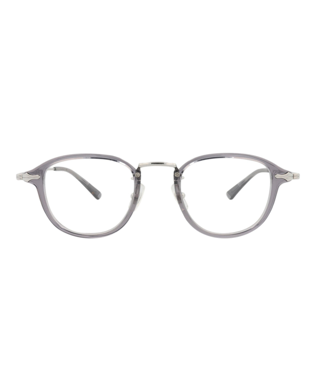 Montblanc Mens Round/Oval Grey Silver Transparent Fashion Designer Eyewear