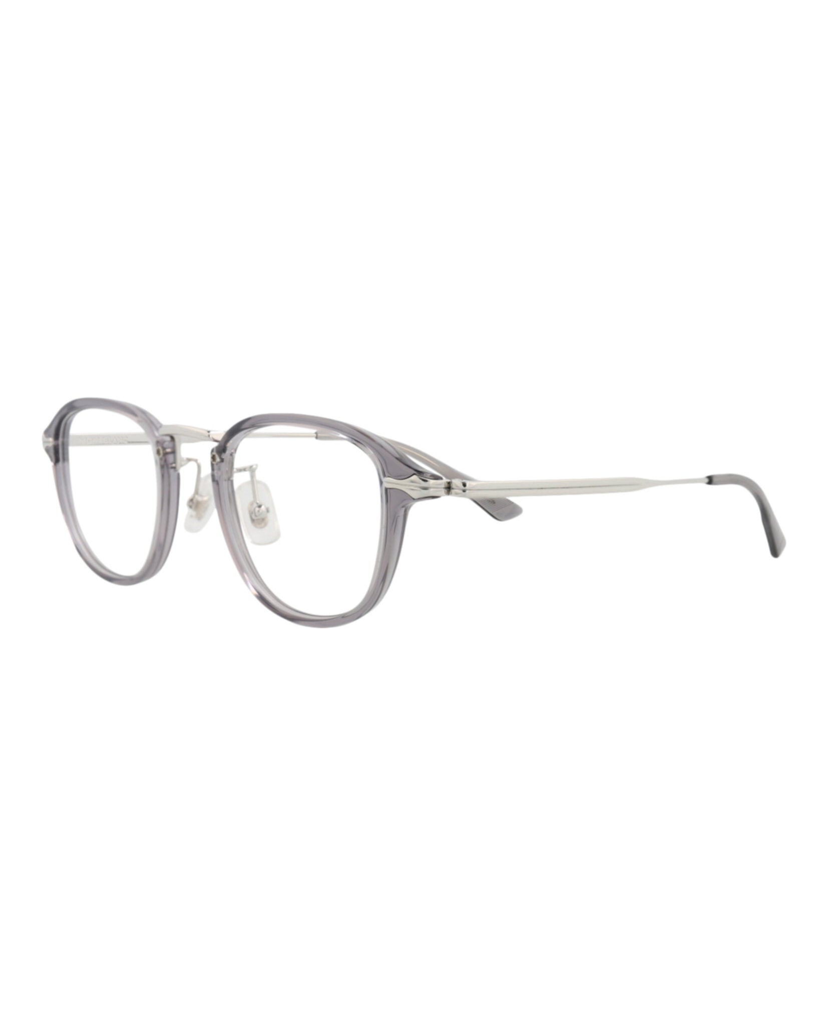 Montblanc Mens Round/Oval Grey Silver Transparent Fashion Designer Eyewear