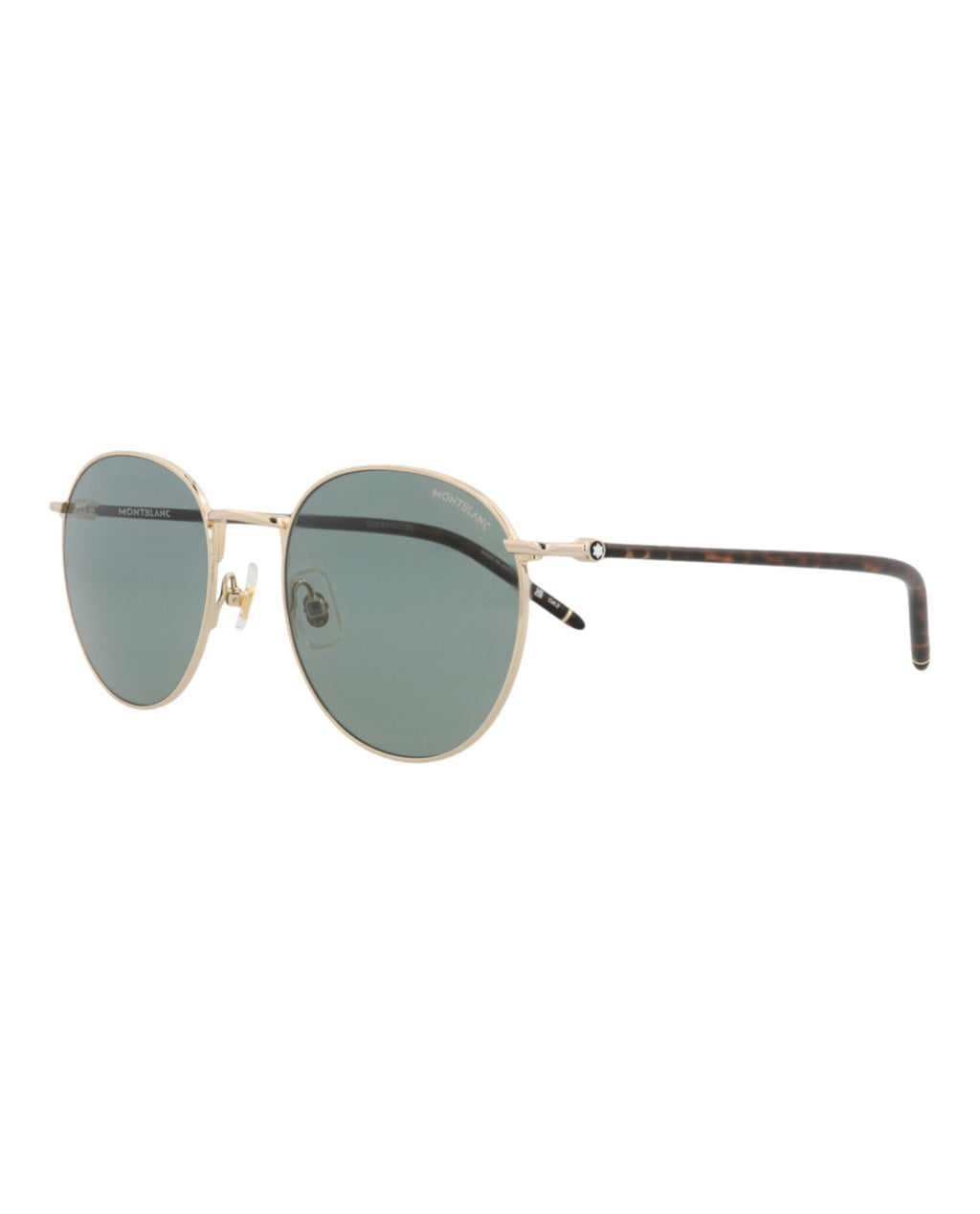 Montblanc Mens Round/Oval Gold Havana Green Fashion Designer Eyewear