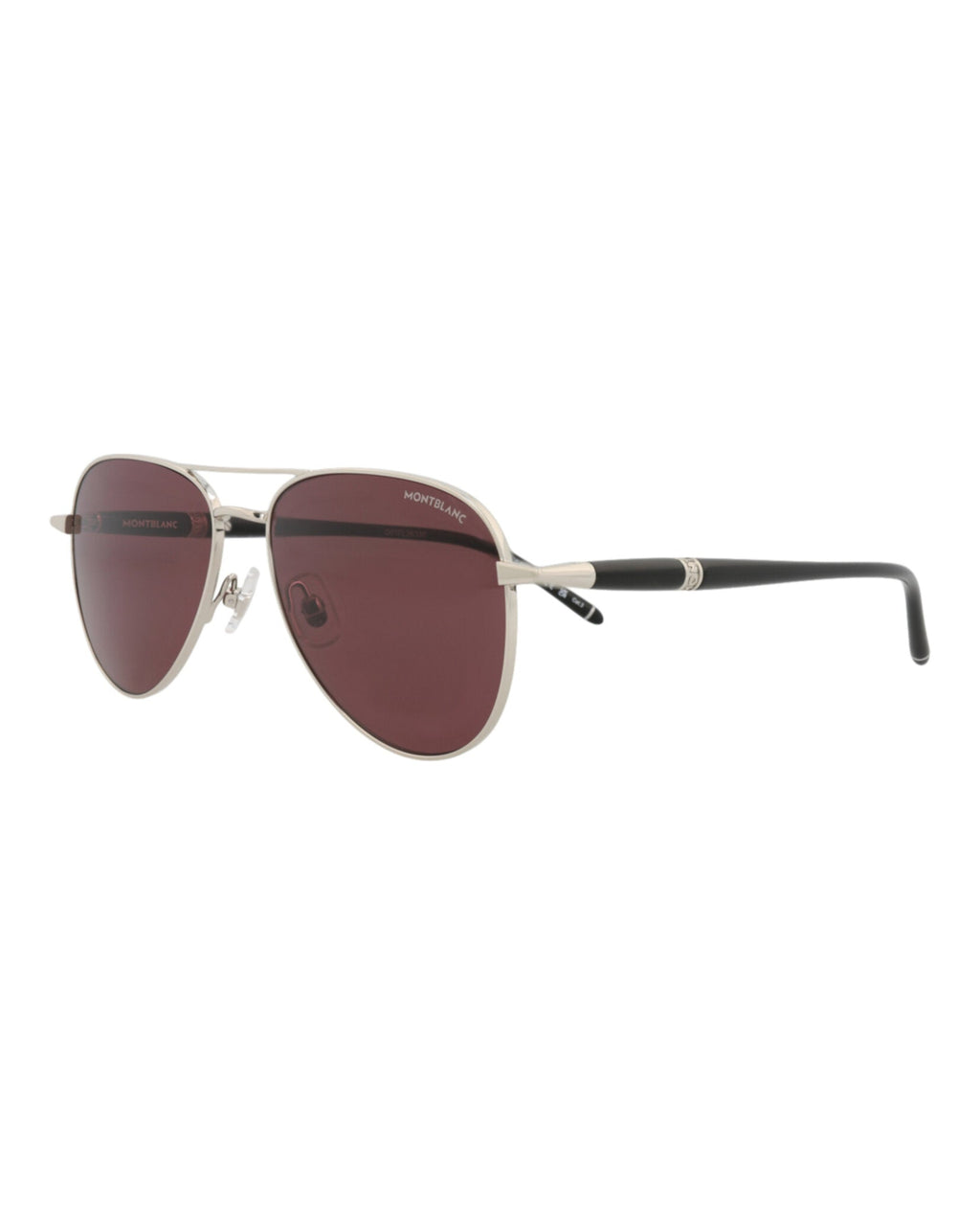 Montblanc Mens Aviator Silver Black Violet Fashion Designer Eyewear