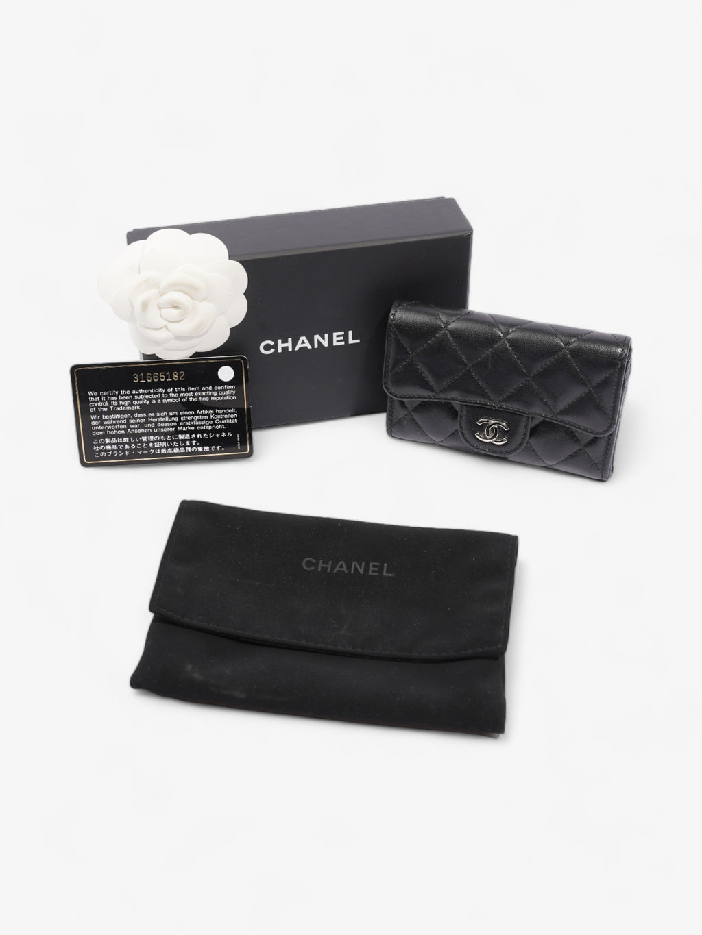 Chanel Classical Card Holder Black Lambskin Leather
