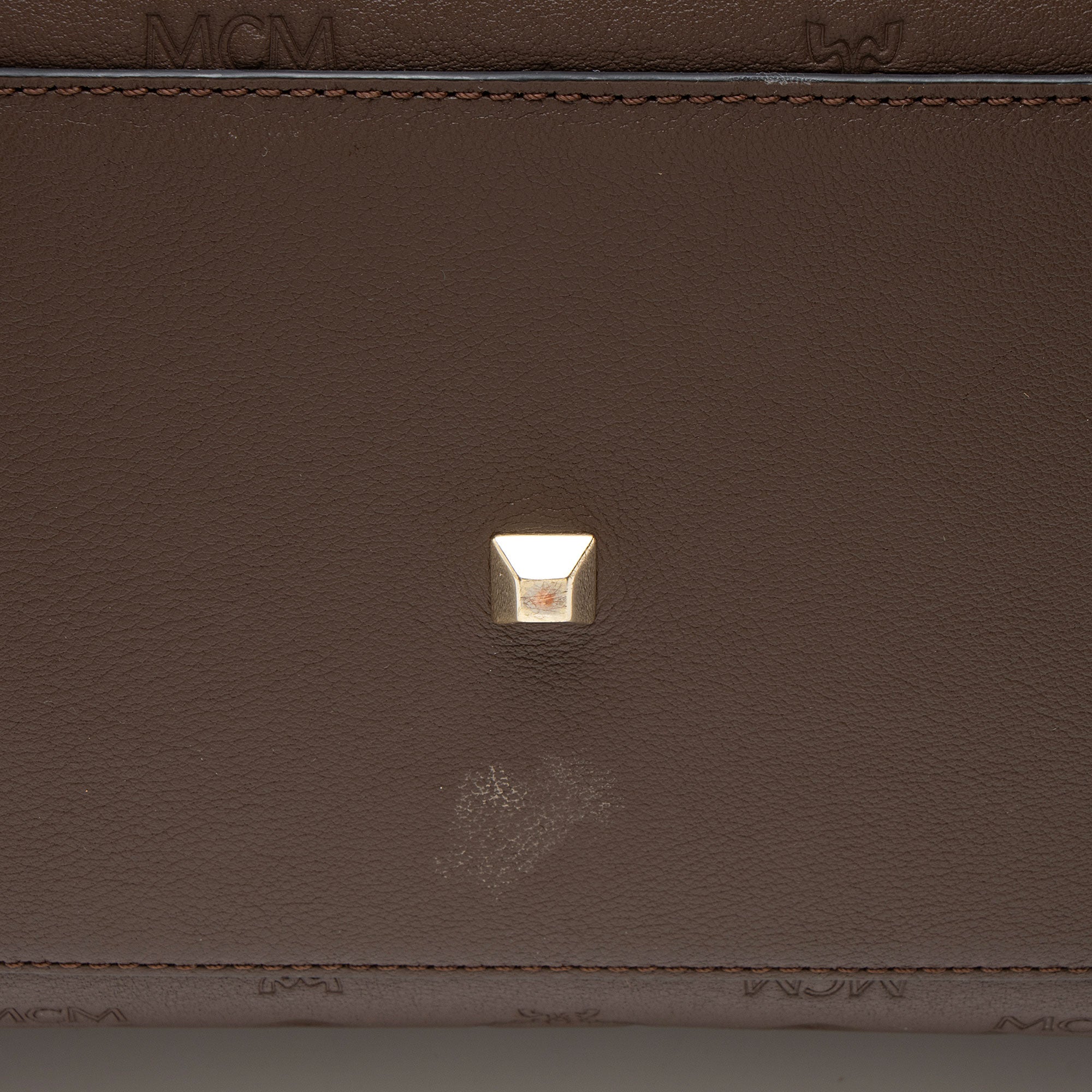 MCM Calfskin Ottomar Monogram Essential Boston Bag