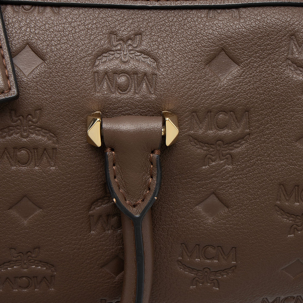 MCM Calfskin Ottomar Monogram Essential Boston Bag