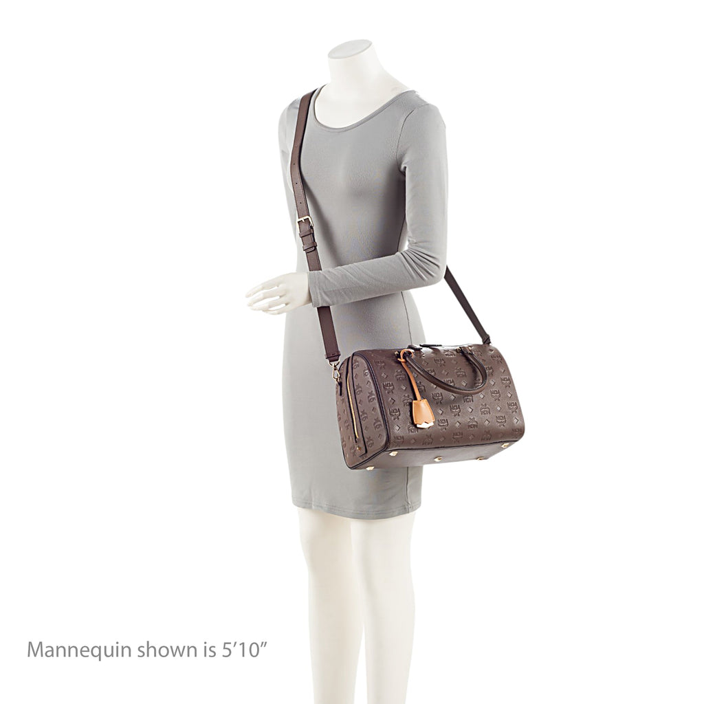 MCM Calfskin Ottomar Monogram Essential Boston Bag
