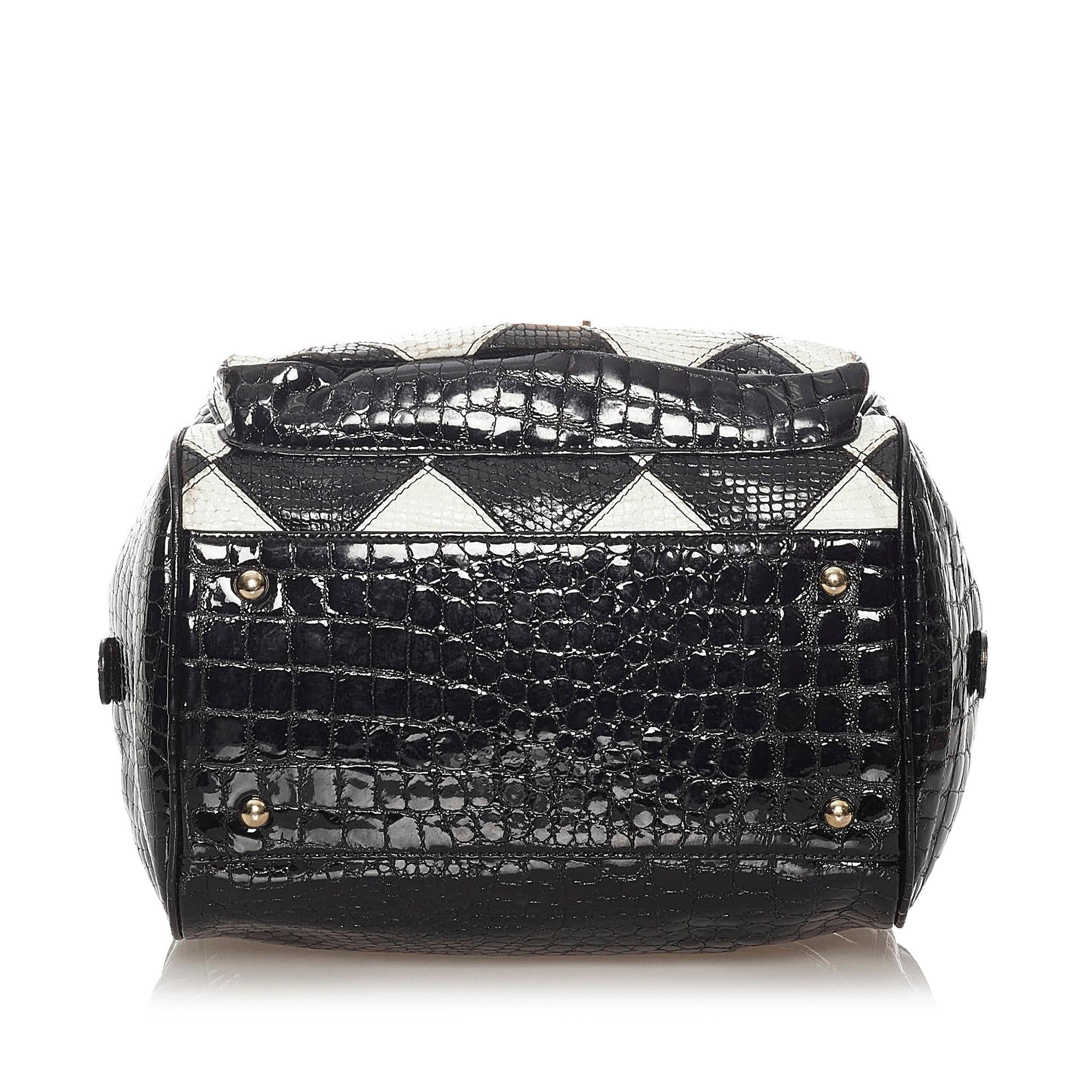 MCM Embossed Patent Leather Satchel (SHG-27971)
