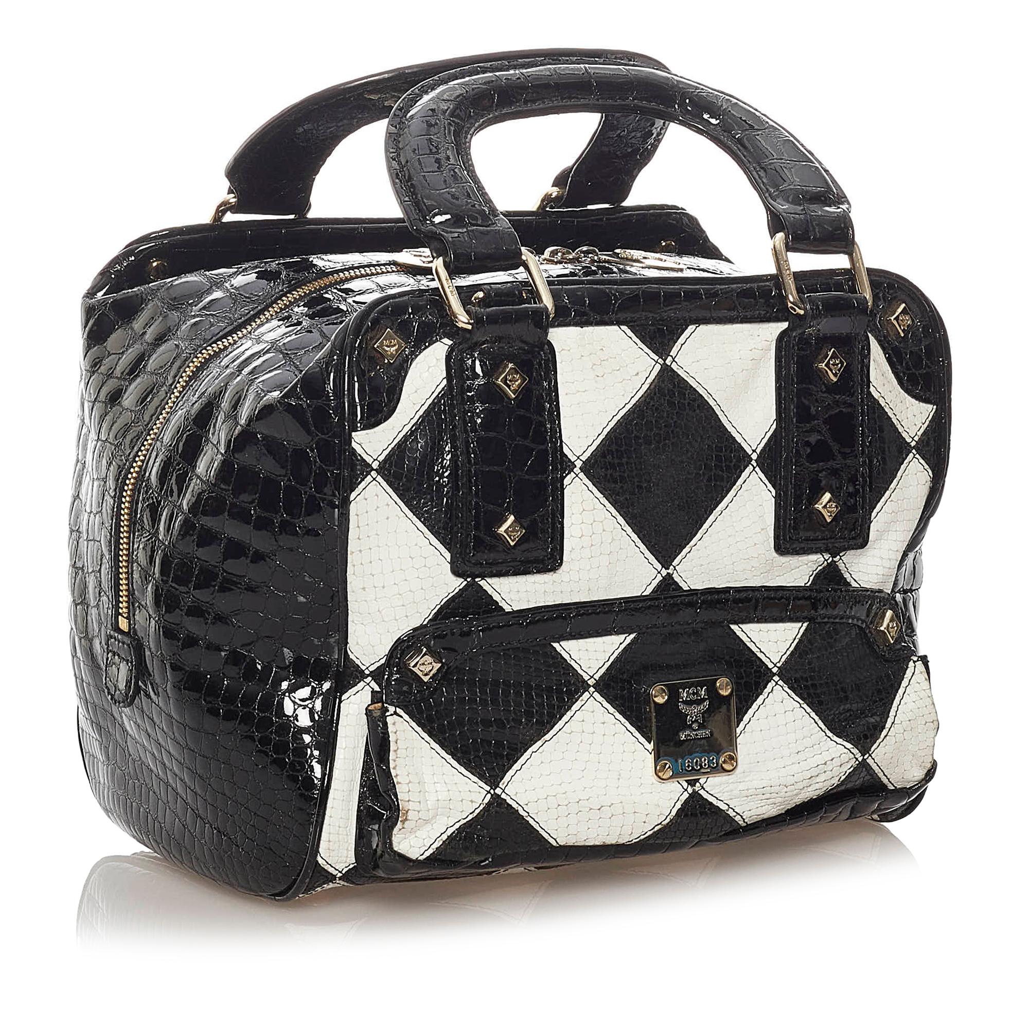 MCM Embossed Patent Leather Satchel (SHG-27971)