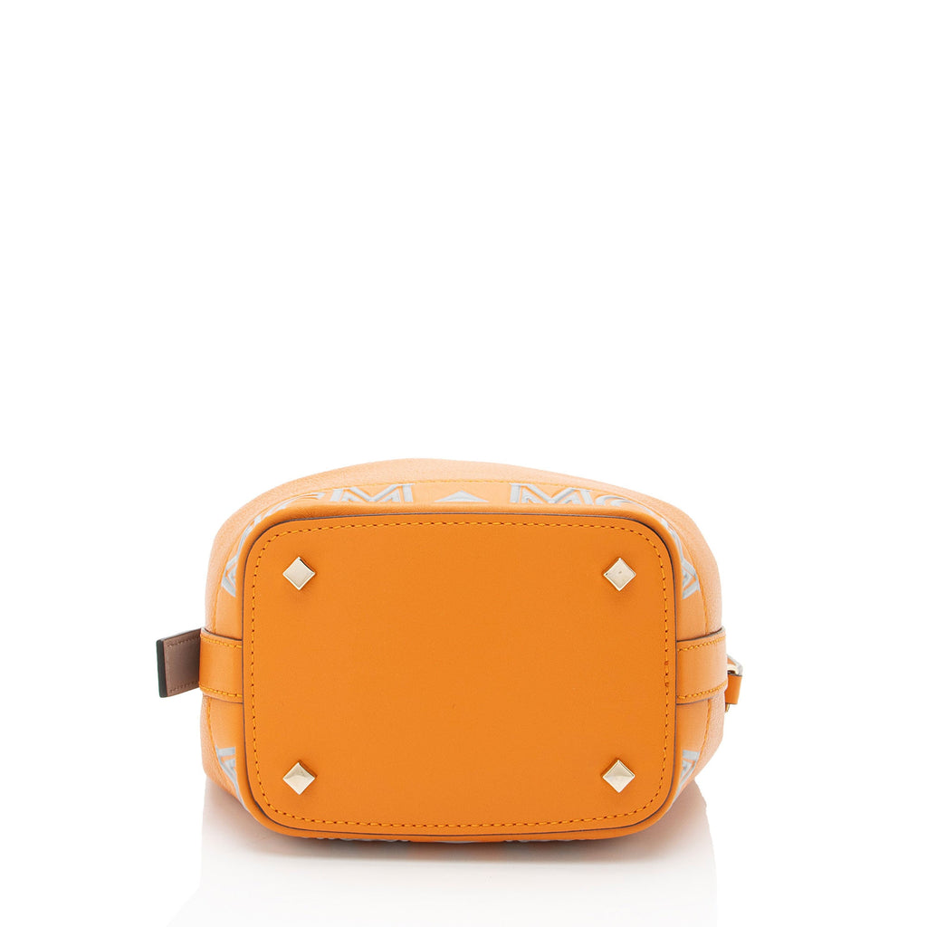 MCM Leather Milano Drawstring Mini Bucket Bag