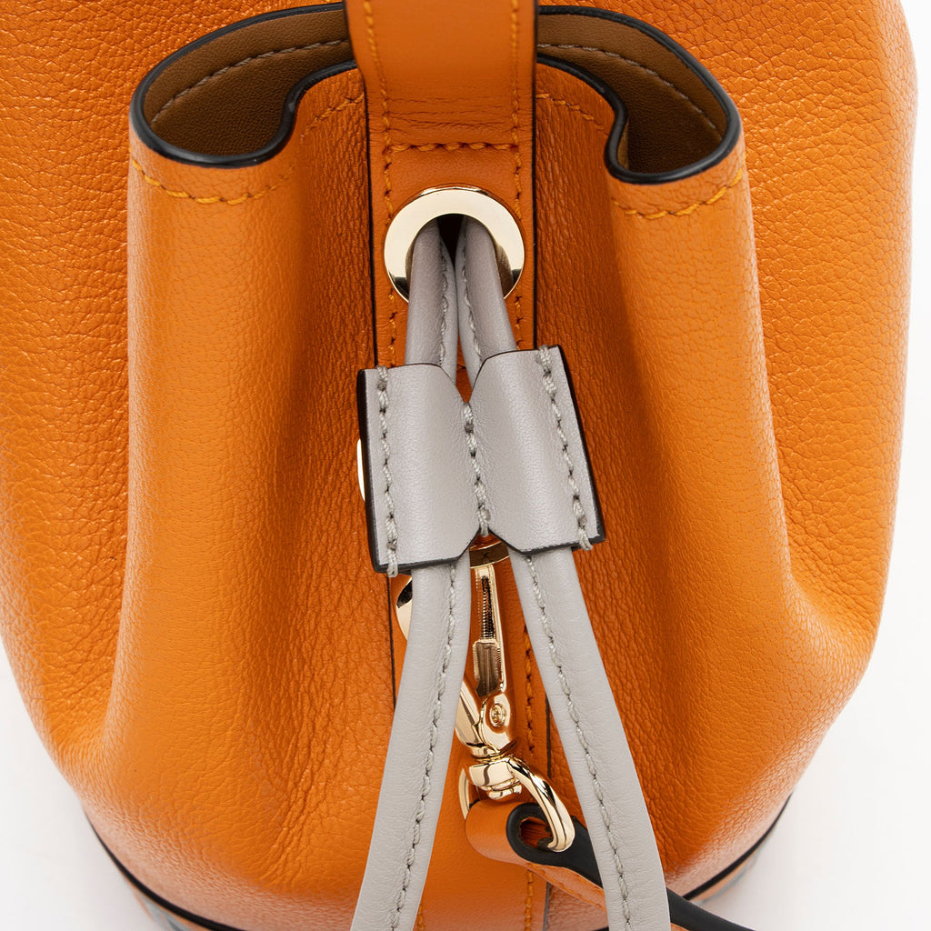 MCM Leather Milano Drawstring Mini Bucket Bag