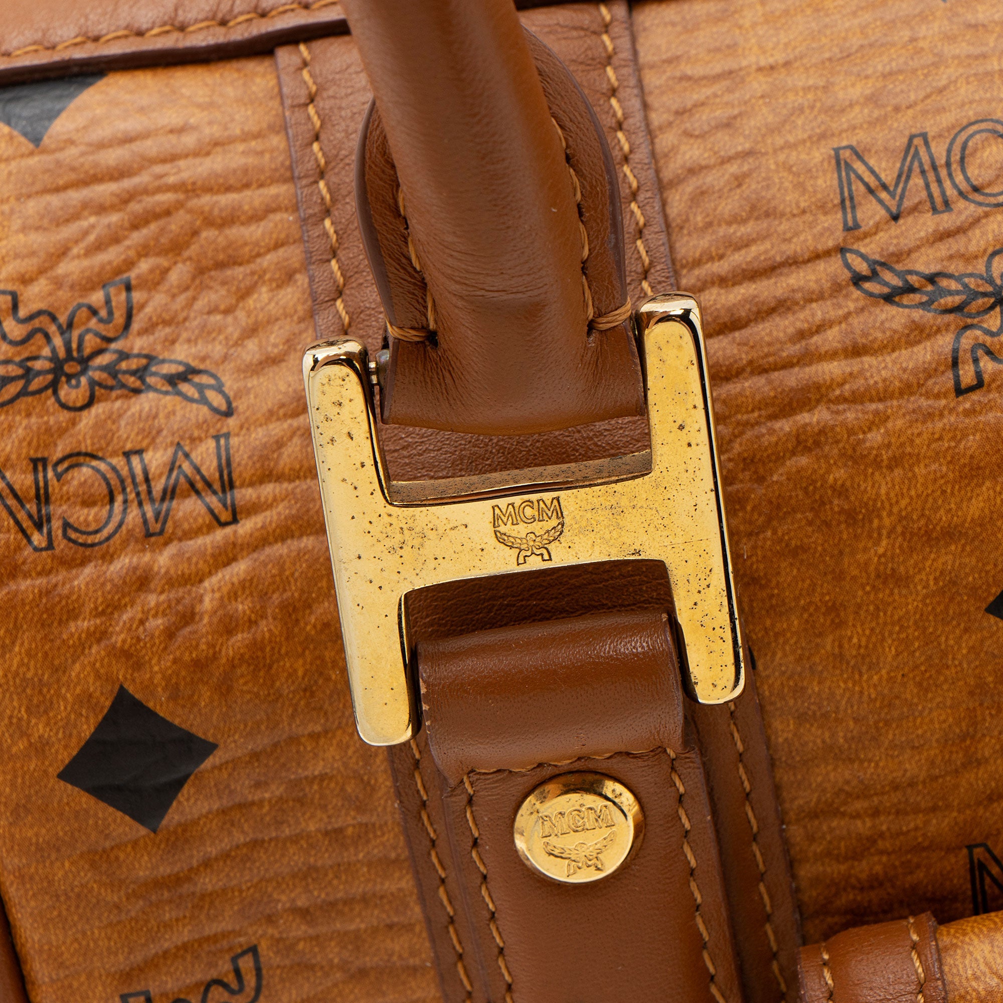 MCM Visetos Small Boston Bag