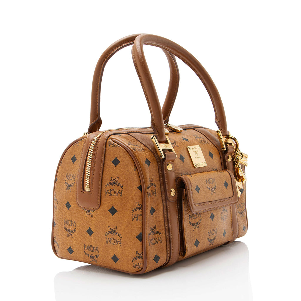 MCM Visetos Small Boston Bag