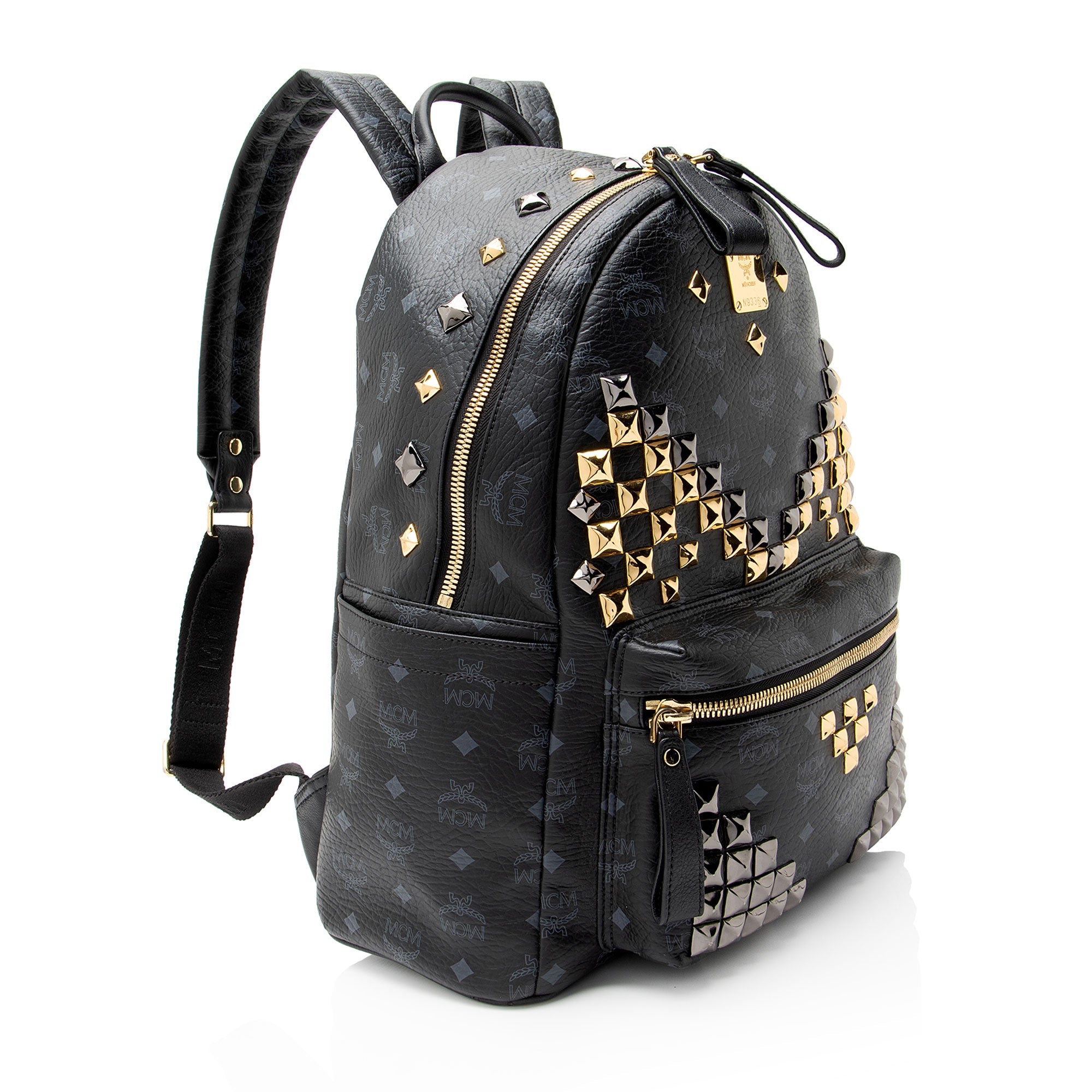 MCM Visetos Studded Stark Medium Backpack
