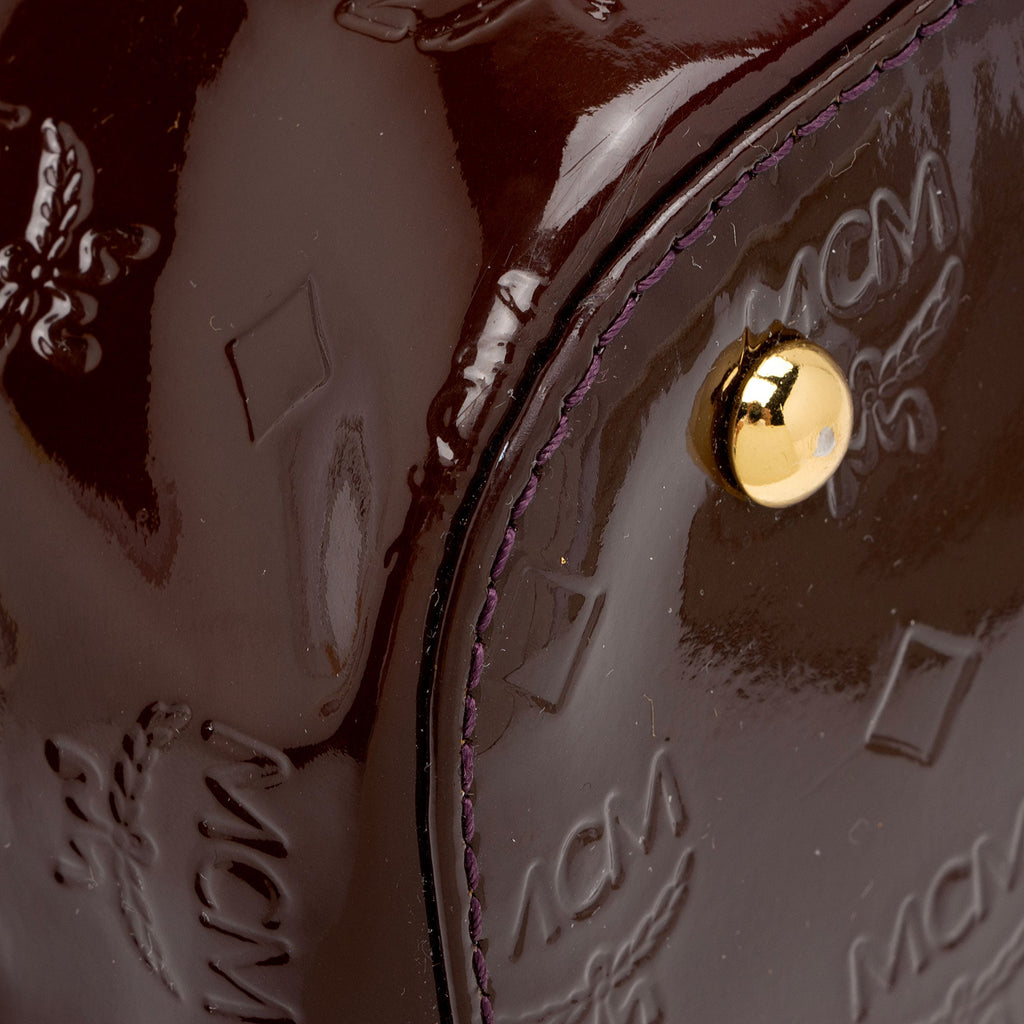 MCM Visteos Patent Leather Tote (SHF-pRkbzp)
