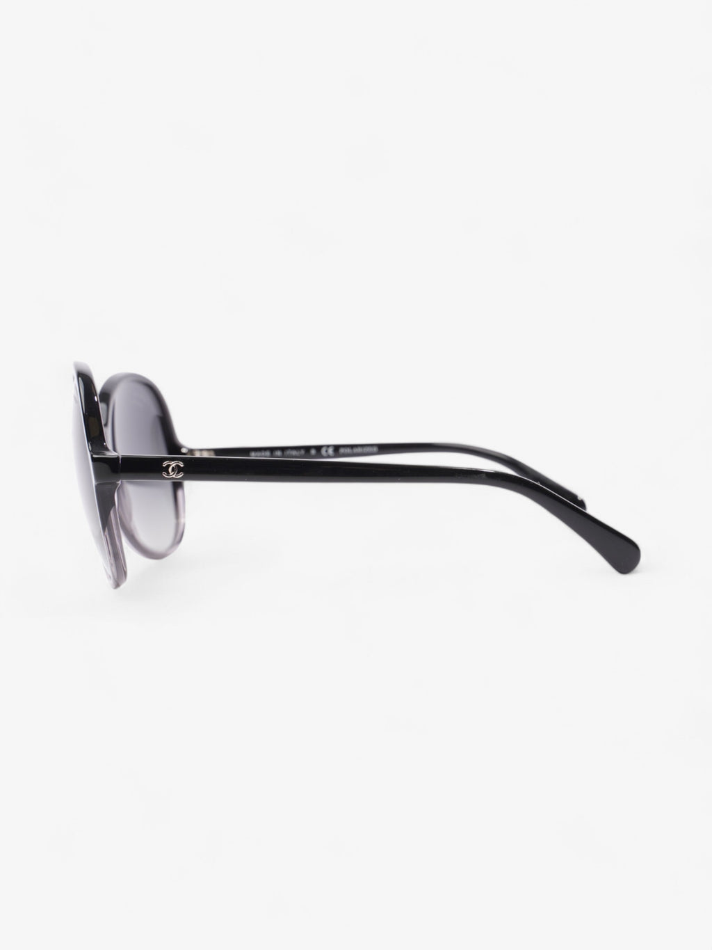 Chanel Oversized Round Sunglasses Black Acetate 140mm